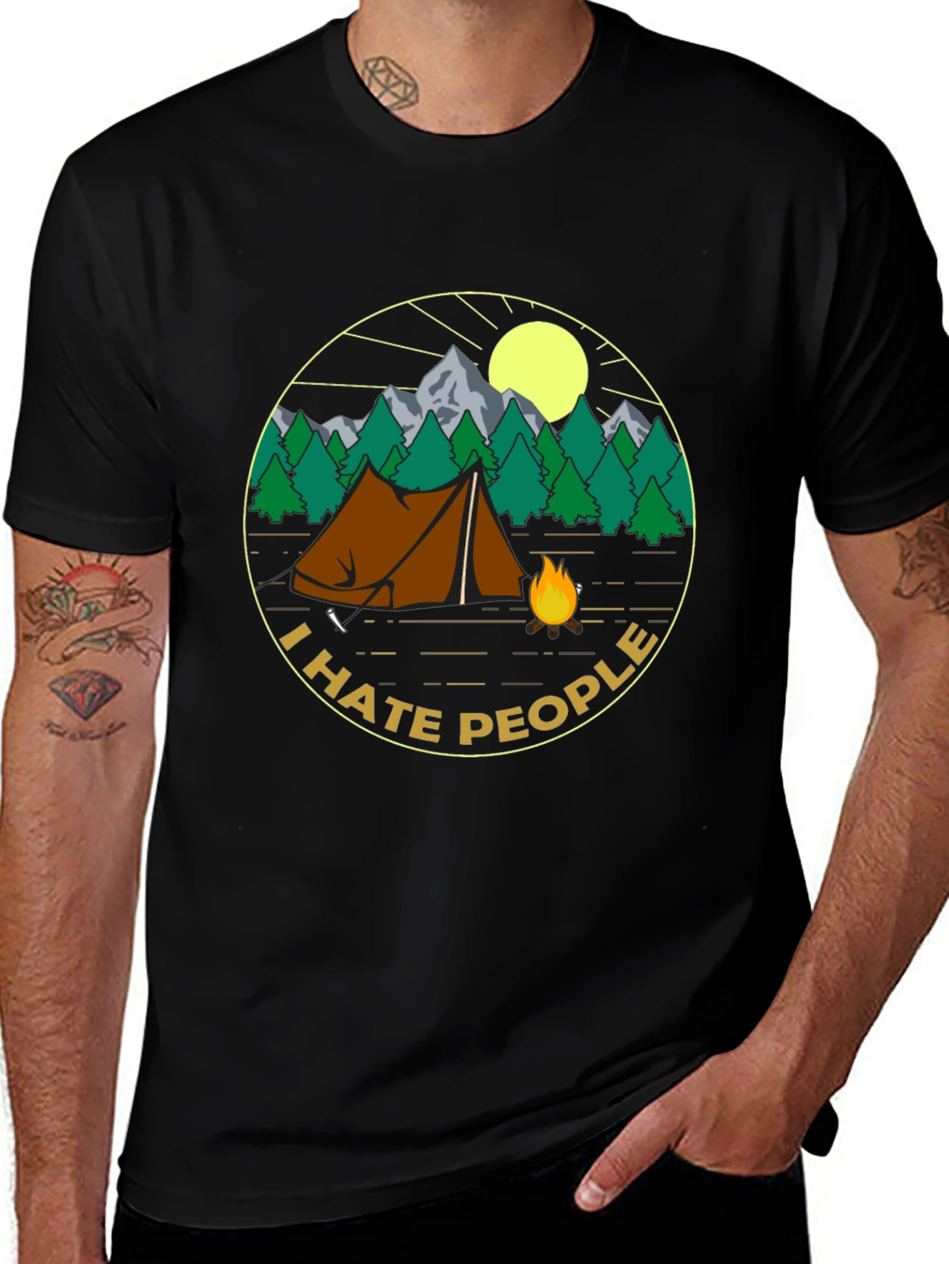 Variant 17 of I Hate People Camping Graphic T-Shirt