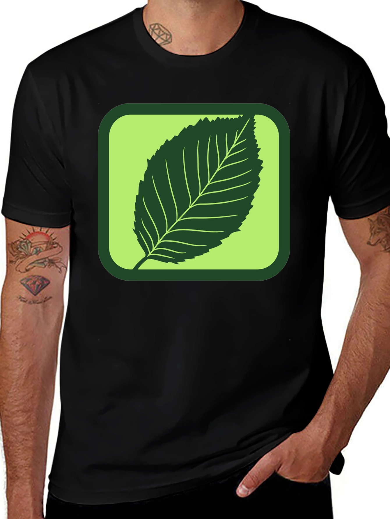 Variant 22 of Leaf Graphic Tee - Nature Inspired Style