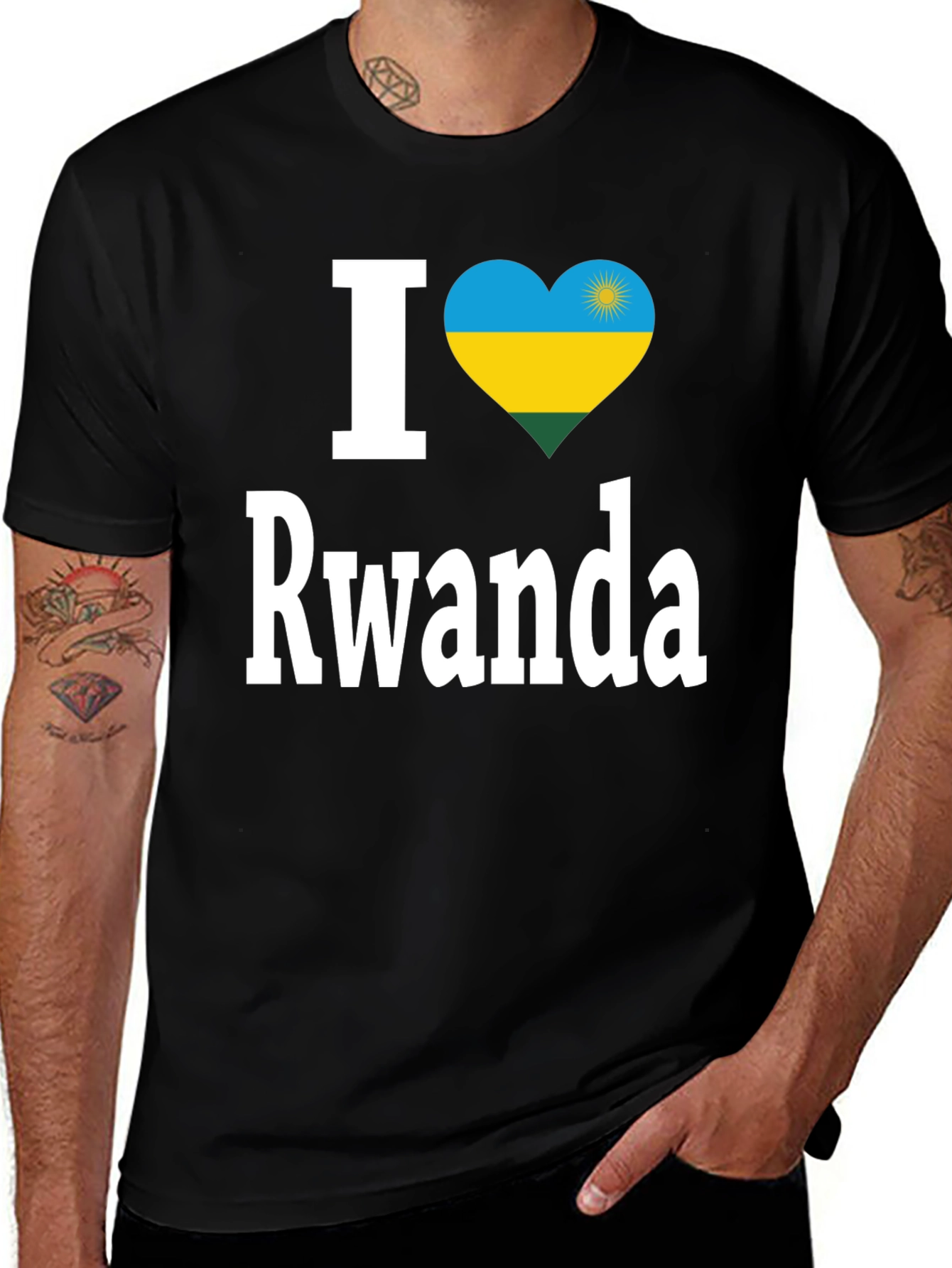 I Heart Rwanda T-Shirt - Black