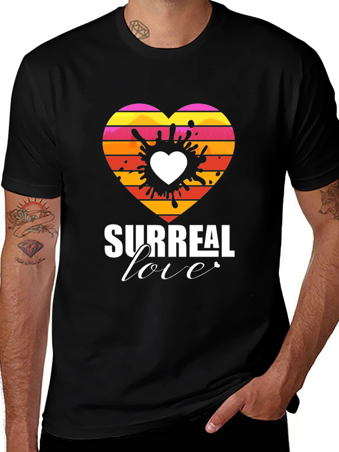 Surreal Love Heart Graphic Tee - Unique Design