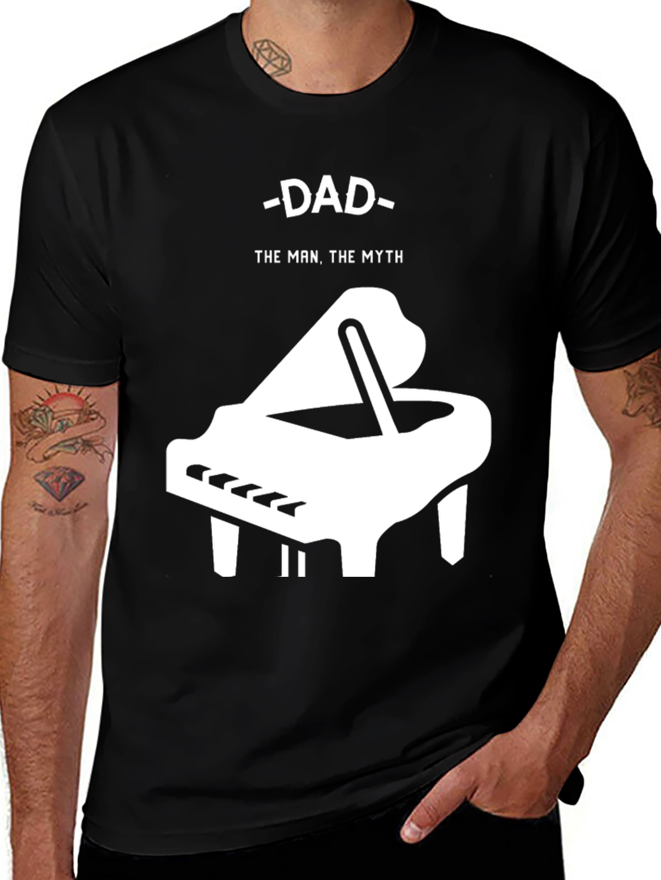 Variant 7 of Dad The Man Myth Piano Graphic T-Shirt