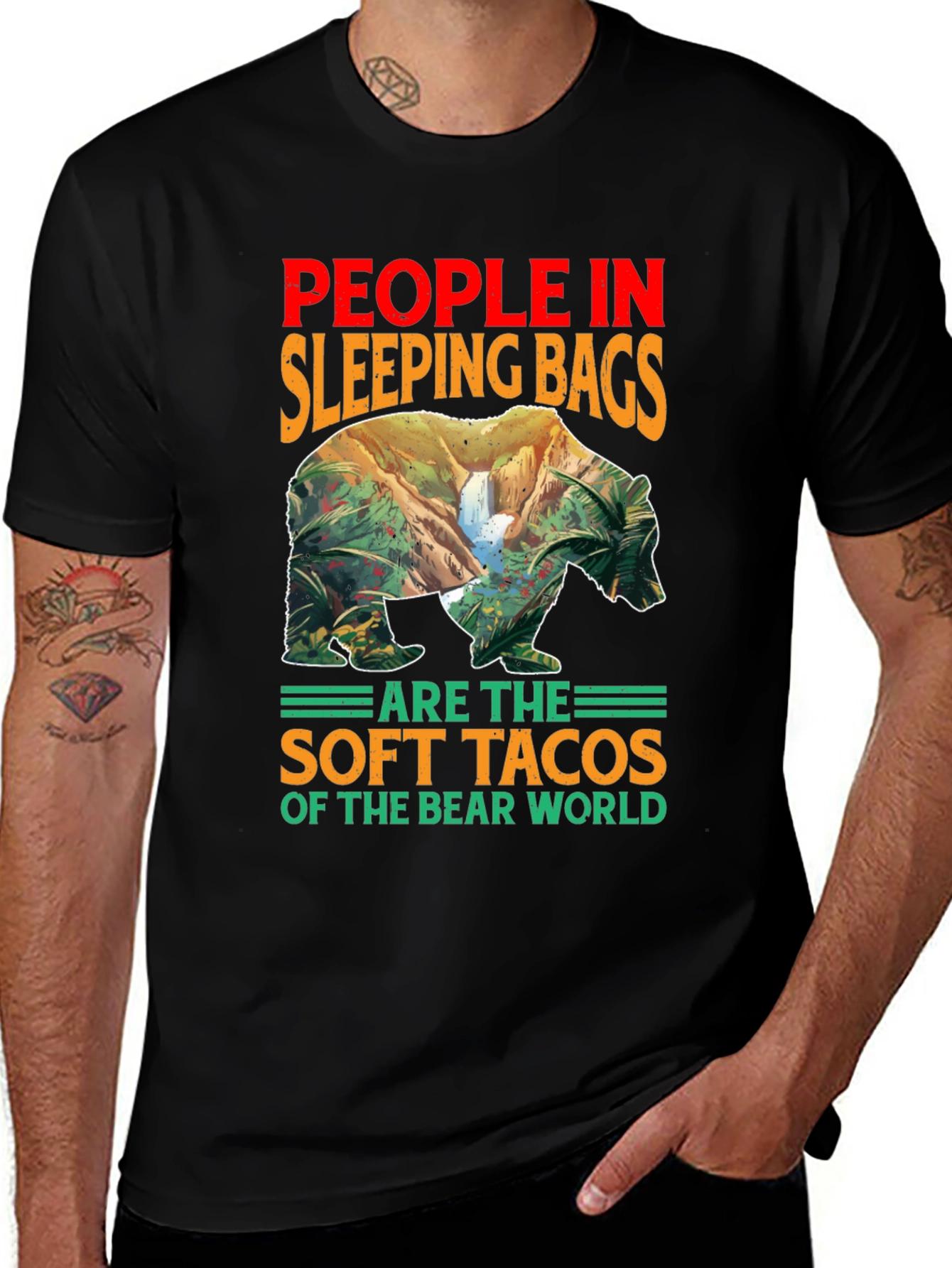Variant 7 of Bear Tacos Graphic T-Shirt - Men's