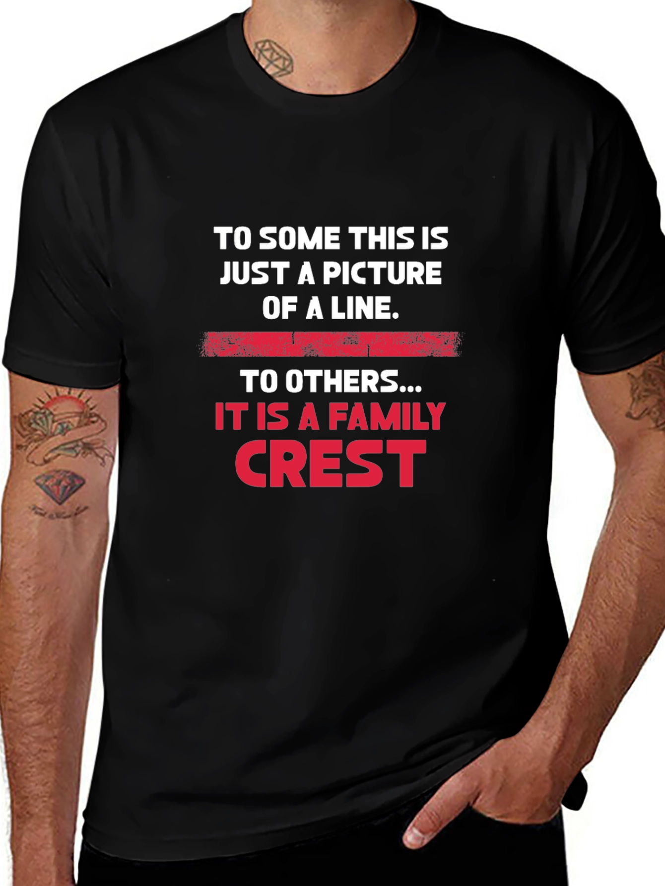 Family Crest T-Shirt - Line Graphic Tee