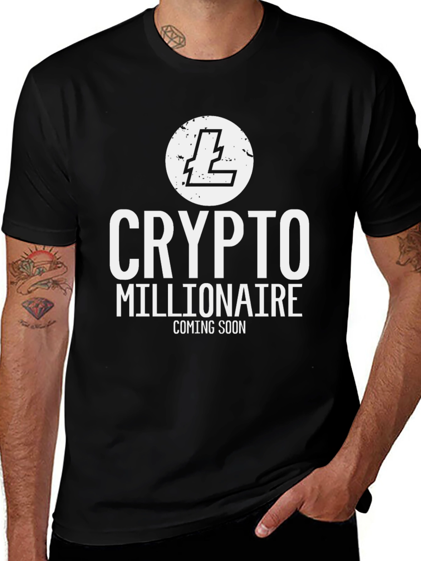 Variant 25 of Crypto Millionaire T-Shirt - Litecoin