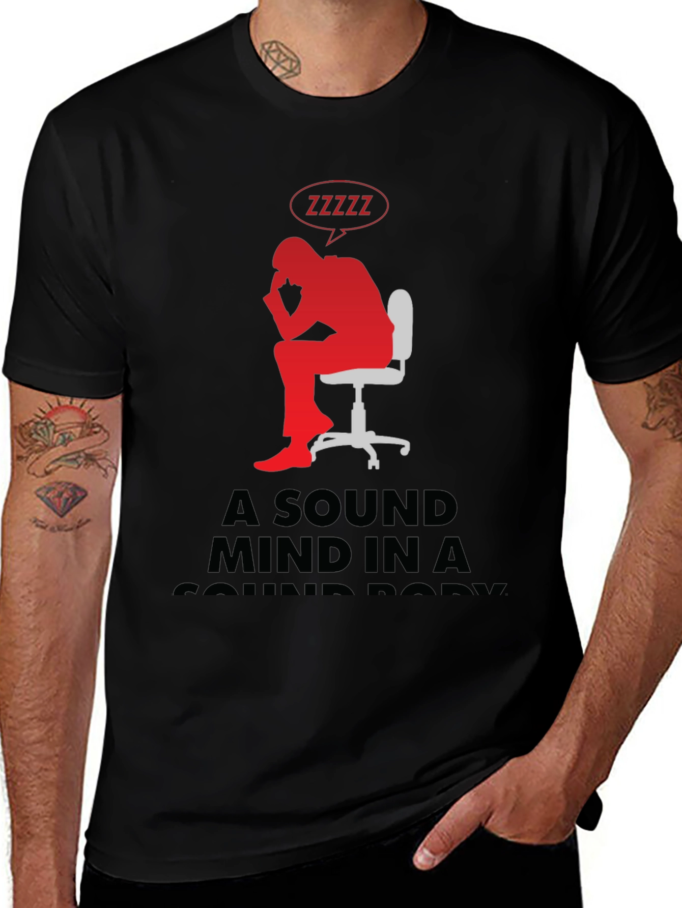 Variant 14 of Sound Mind T-Shirt - Funny Sleeping Office Worker