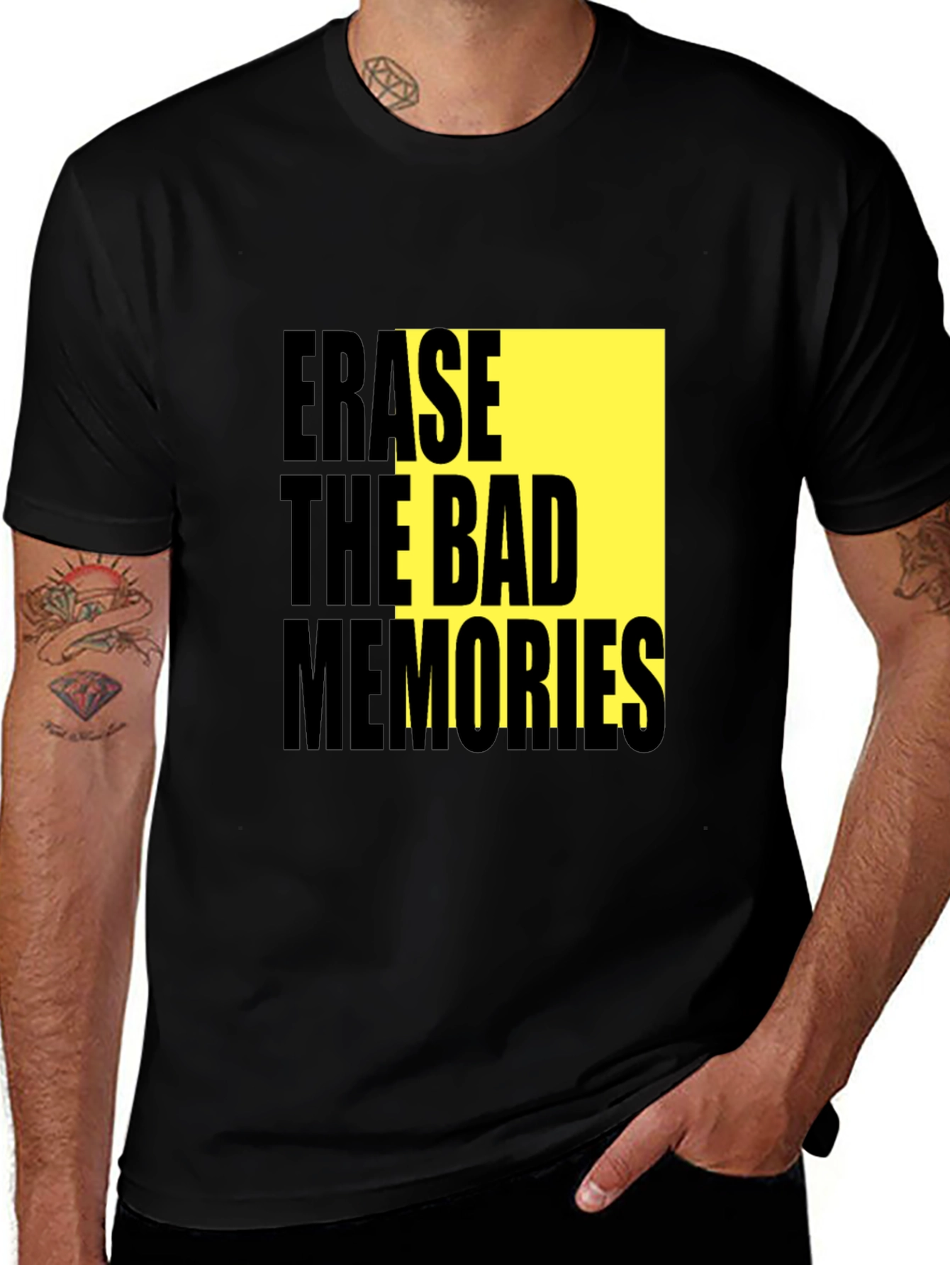 Variant 10 of Erase the Bad Memories Graphic Tee - Trendy Black T-Shirt