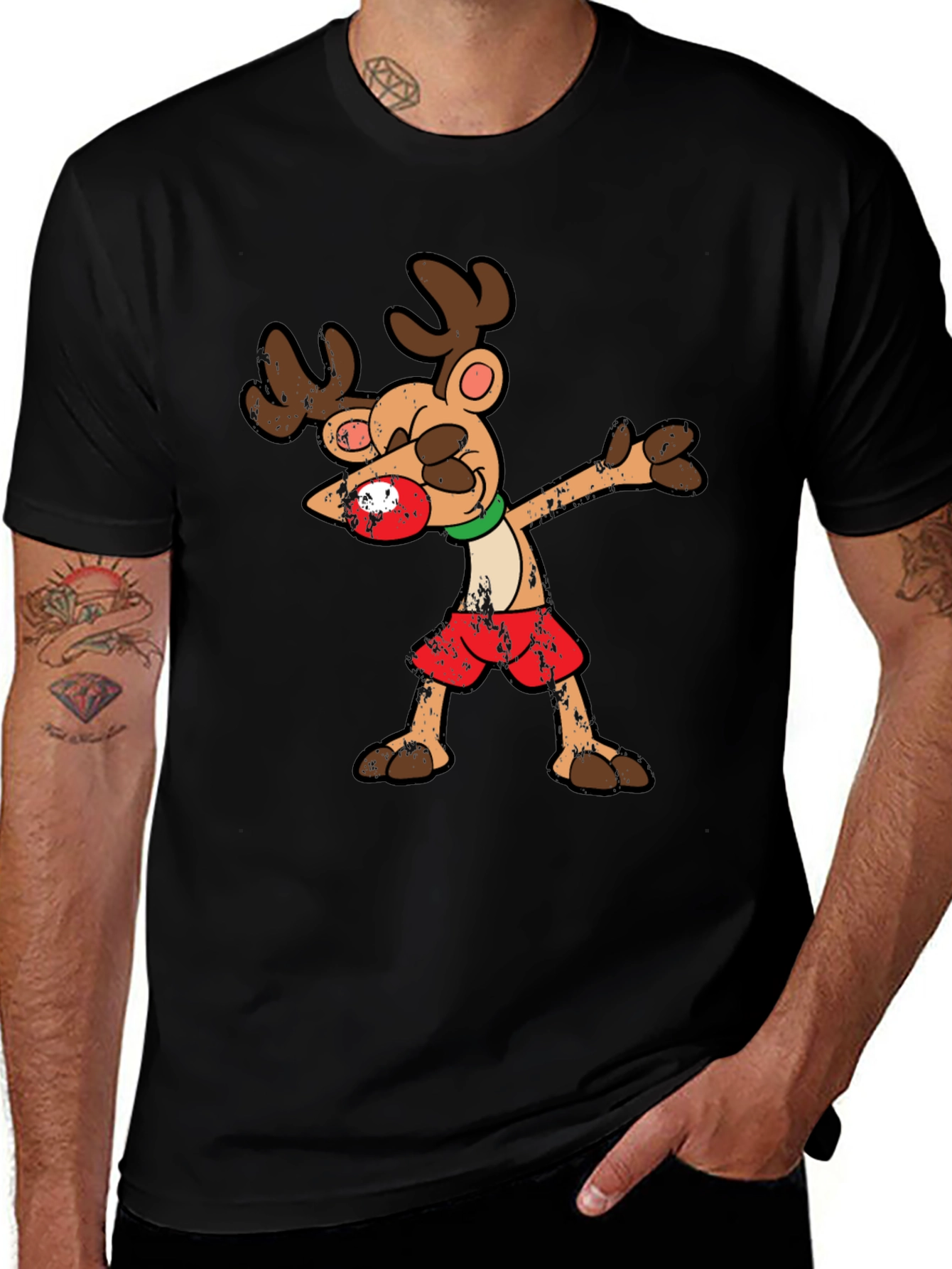 Variant 25 of Dabbing Reindeer Graphic Tee