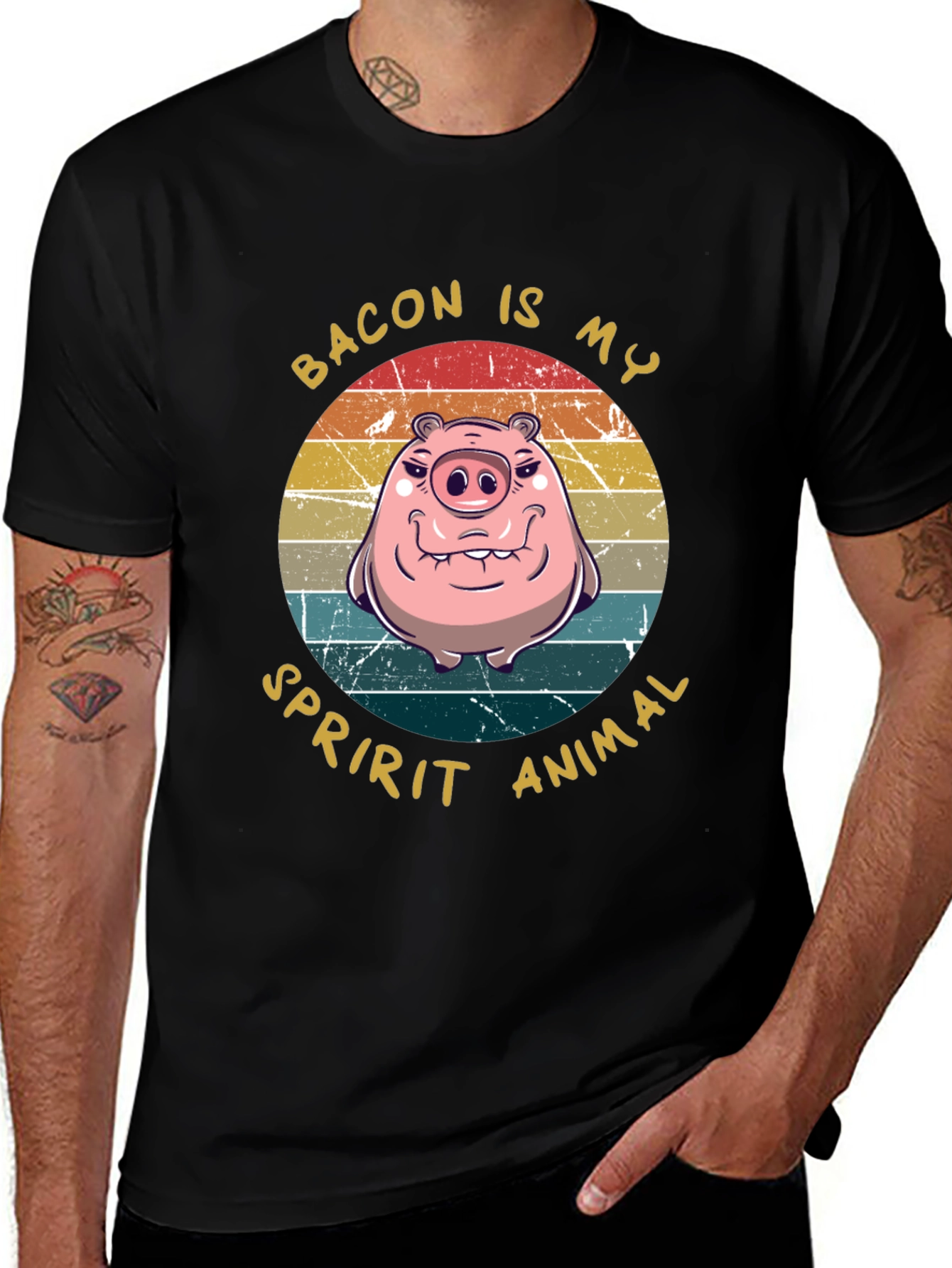 Variant 27 of Bacon is My Spirit Animal Graphic T-Shirt