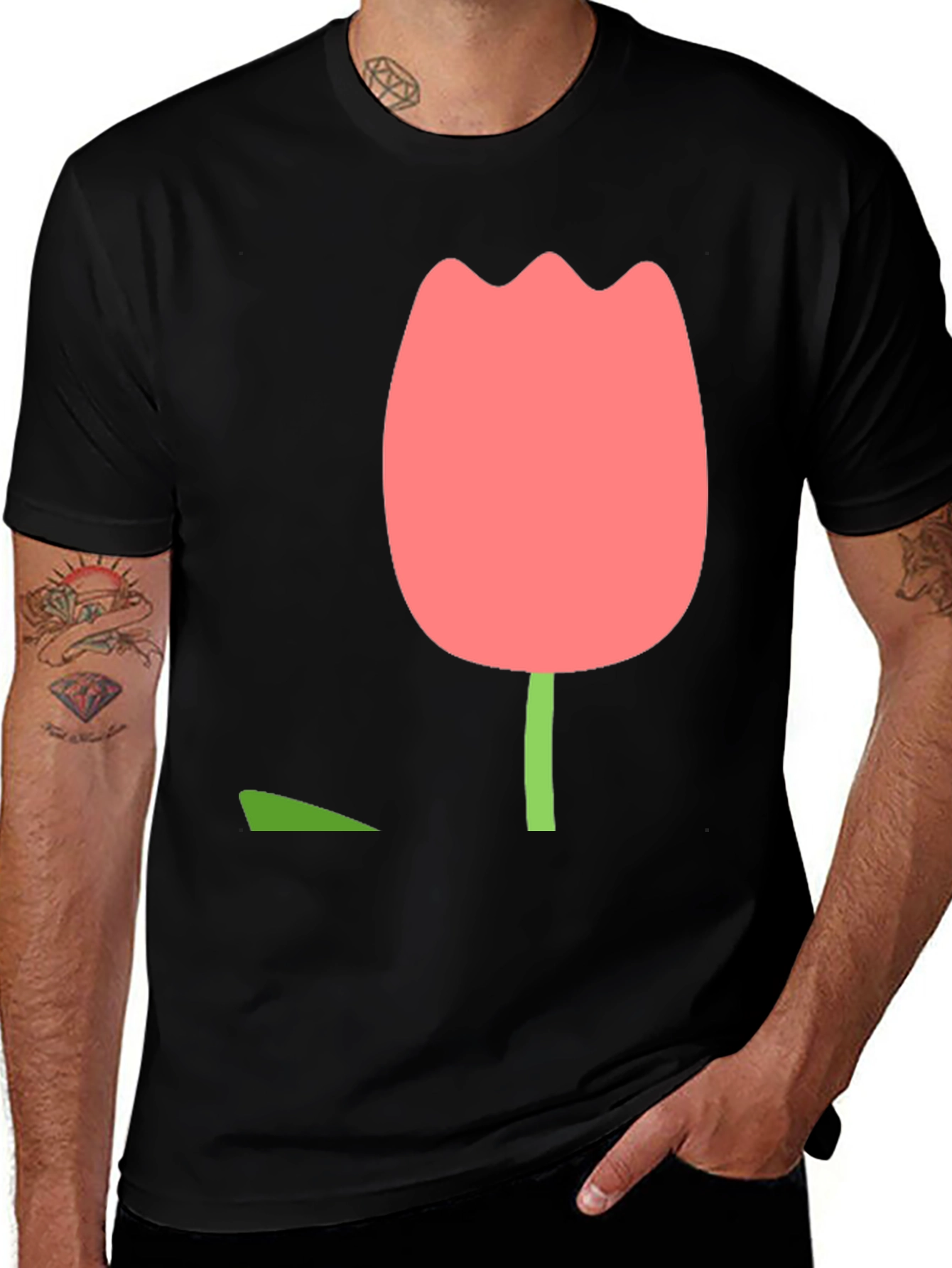 Minimalist Tulip Graphic Tee - Stylish & Comfortable