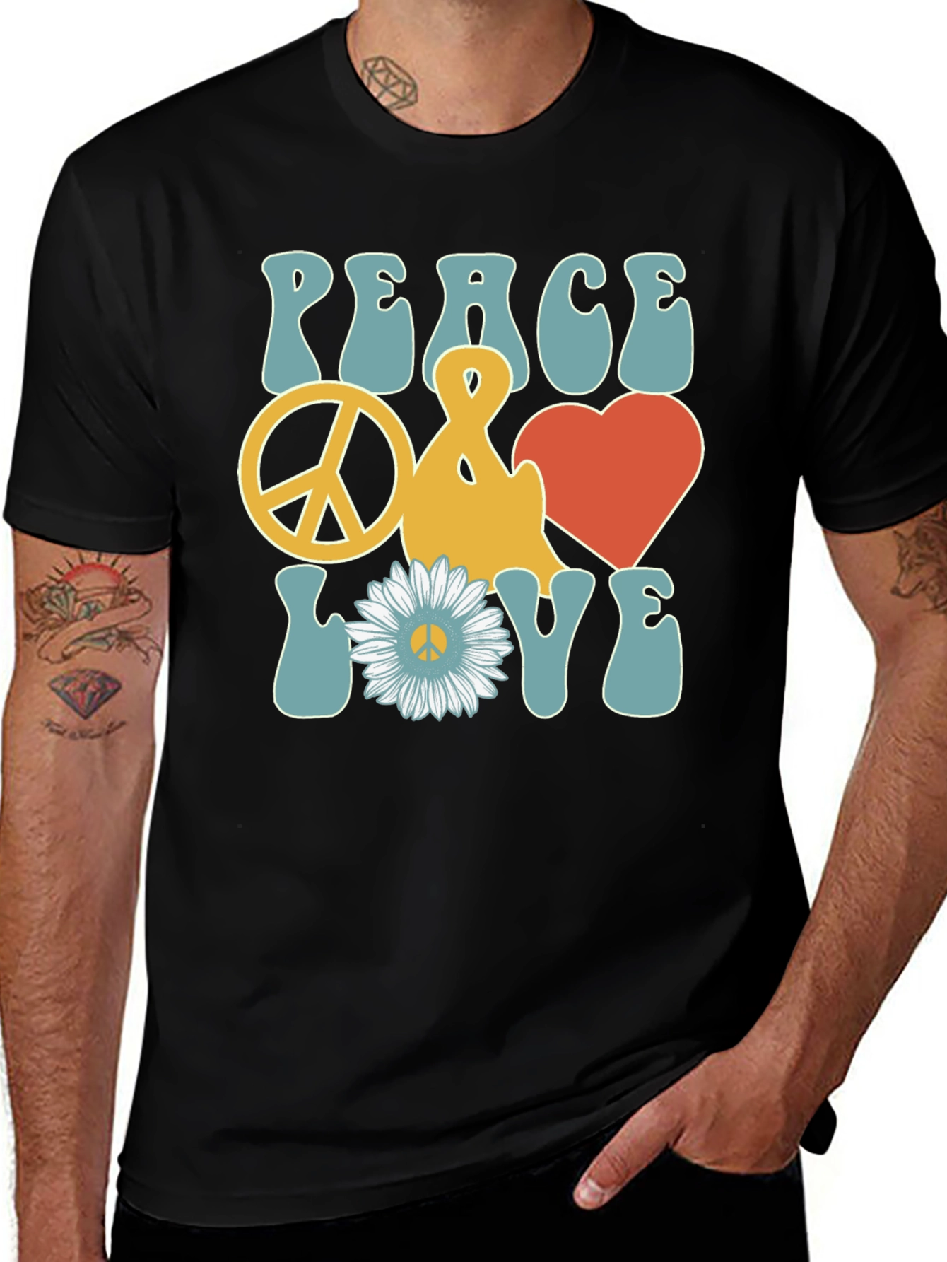 Variant 23 of Peace & Love Retro T-Shirt
