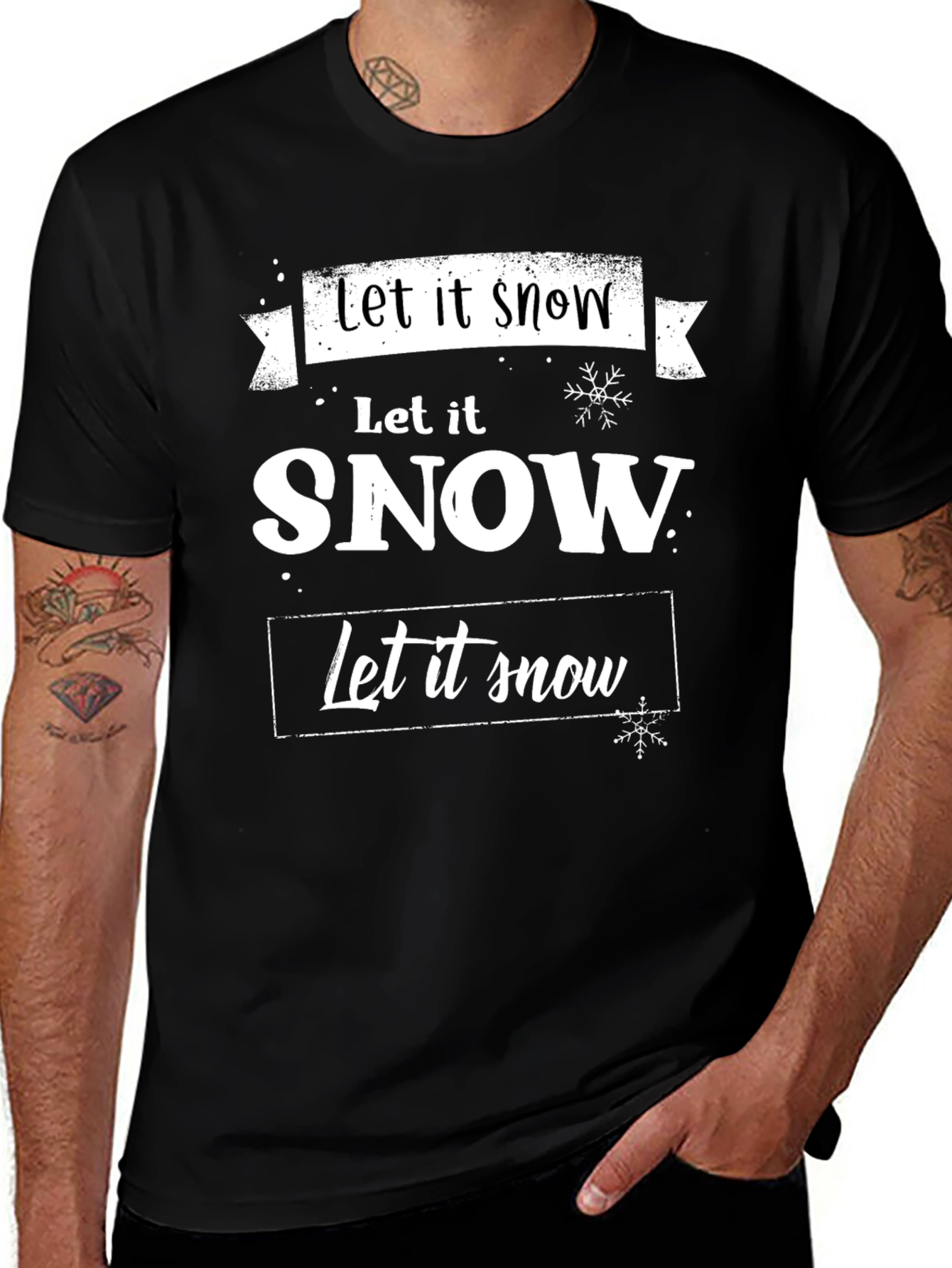 Variant 8 of Let it Snow Graphic Tee - Holiday Season Shirt