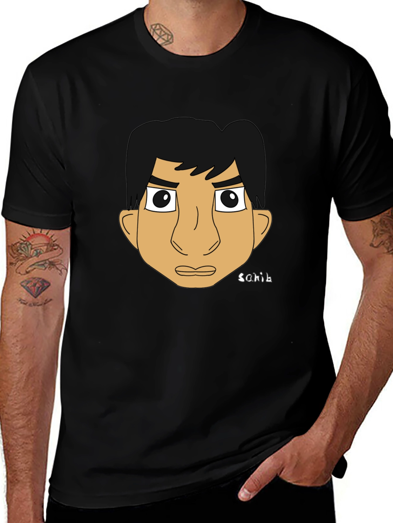 Variant 27 of Cartoon Character Black T-Shirt