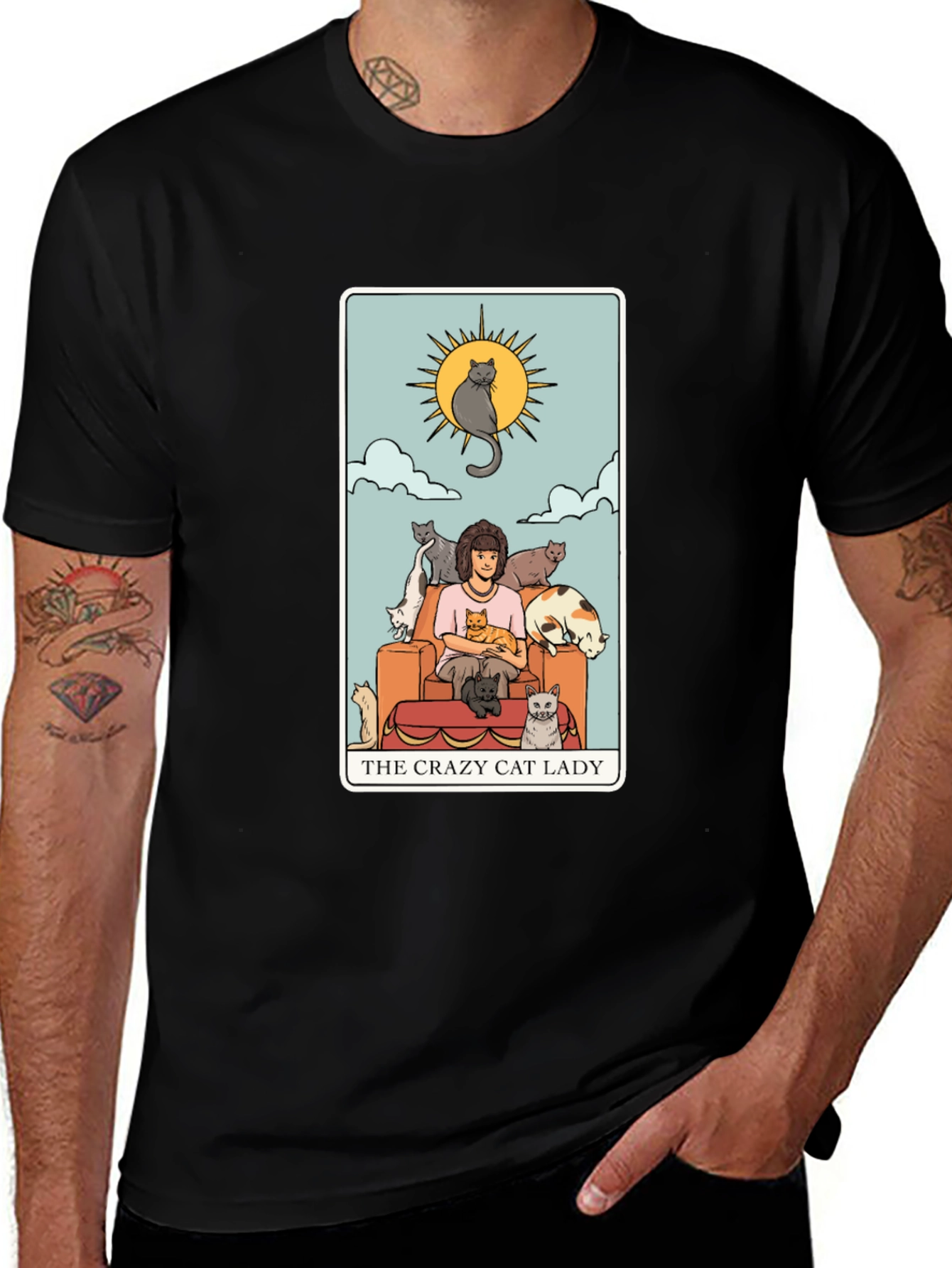 Variant 20 of Crazy Cat Lady Tarot Card T-Shirt