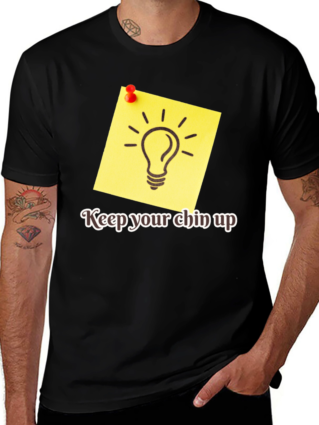 Variant 4 of Motivational "Keep Your Chin Up" Graphic Tee