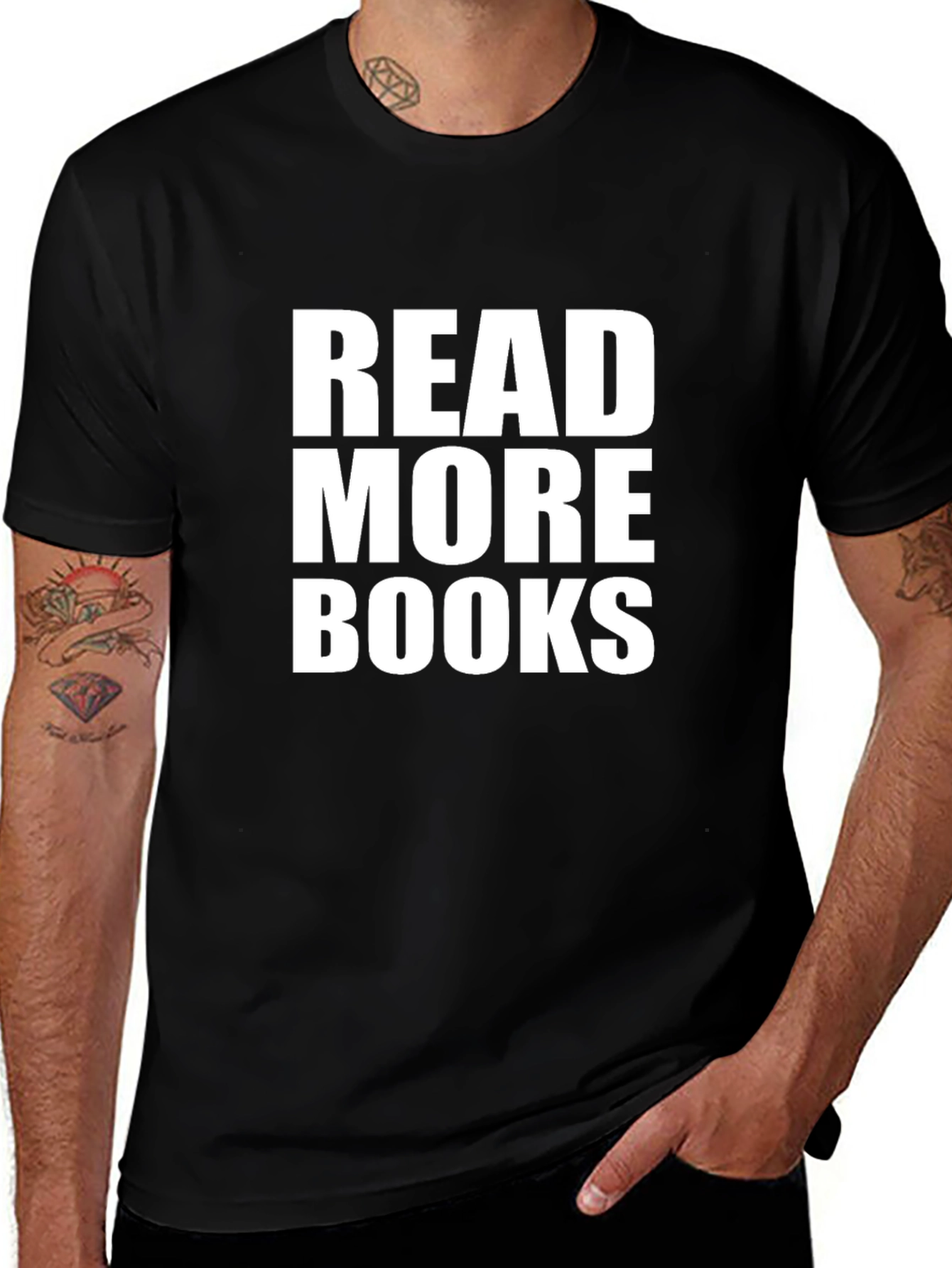 Variant 5 of Read More Books Graphic T-Shirt - Black