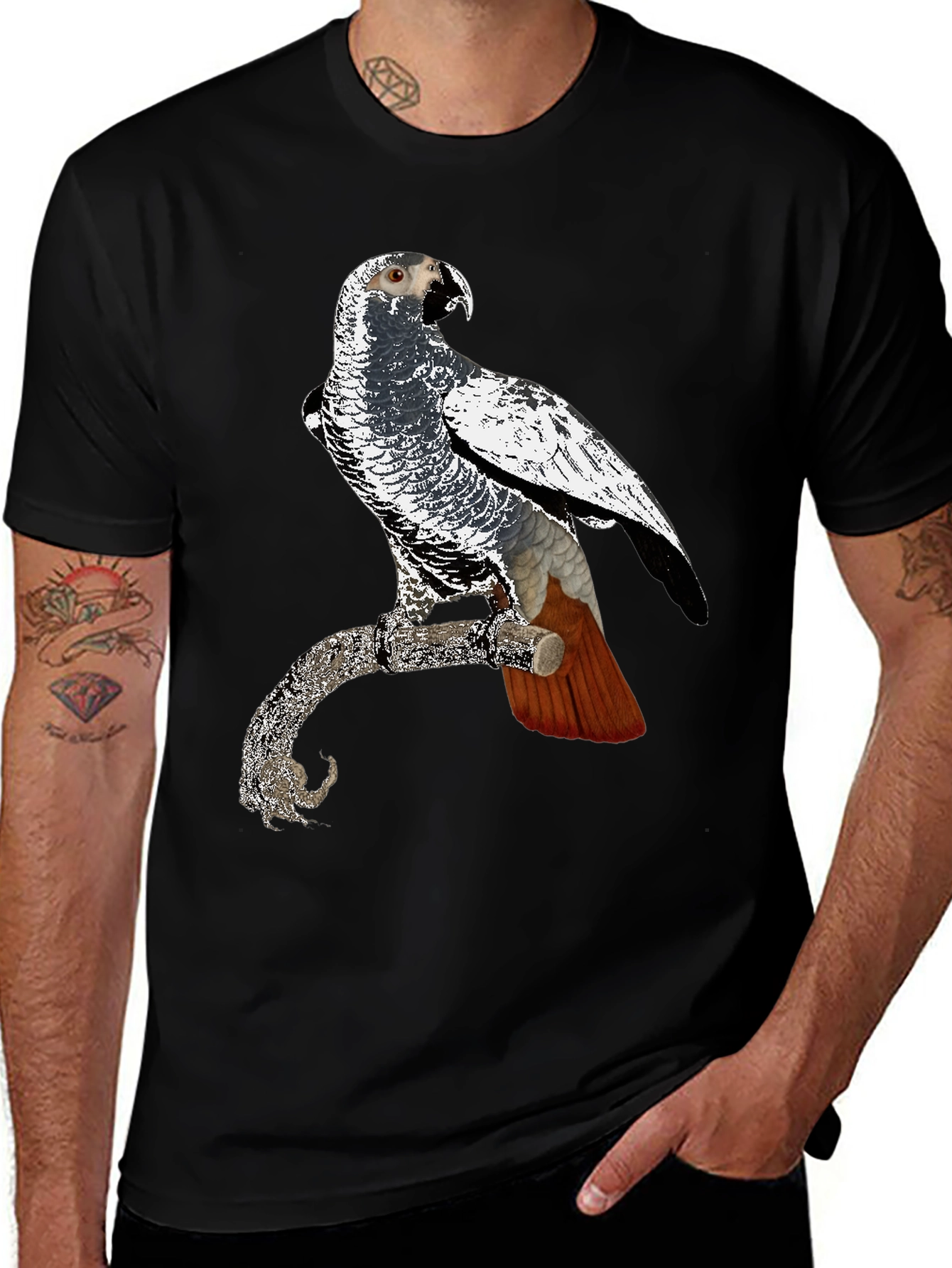 Variant 27 of African Grey Parrot Graphic Tee