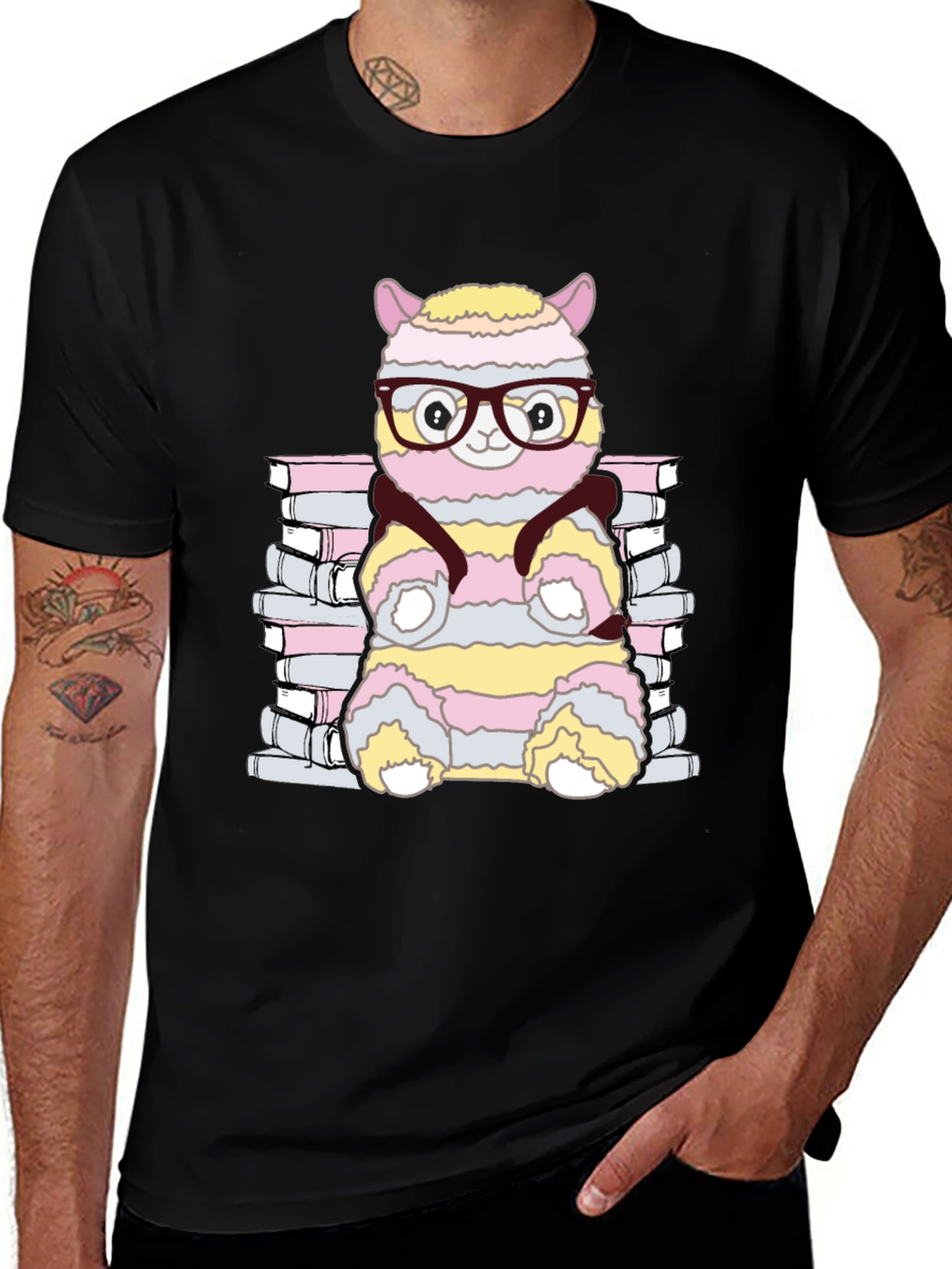 Variant 14 of Bookish Alpaca T-Shirt - Cute Reader Tee