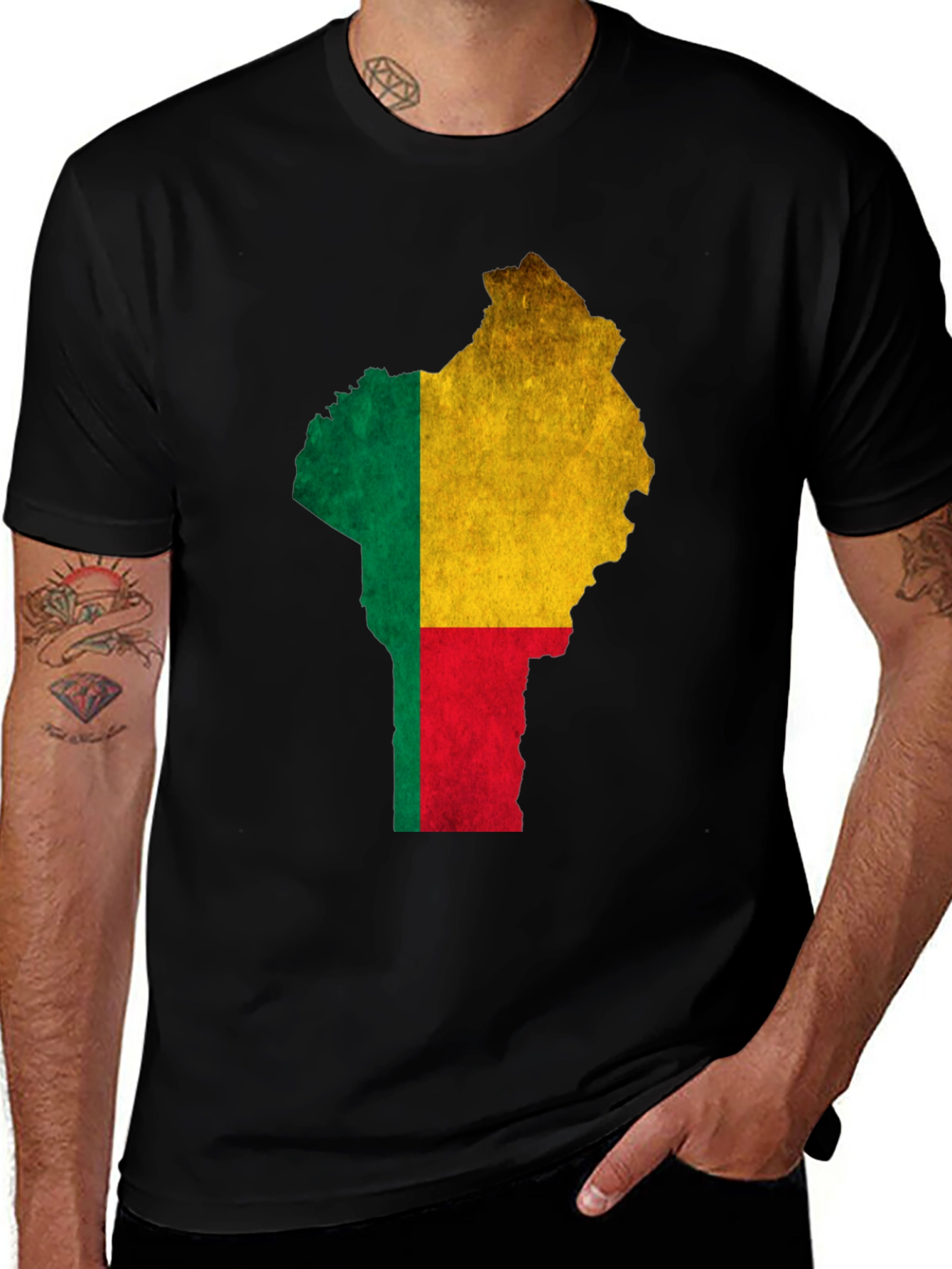 Benin Flag Map Graphic Tee