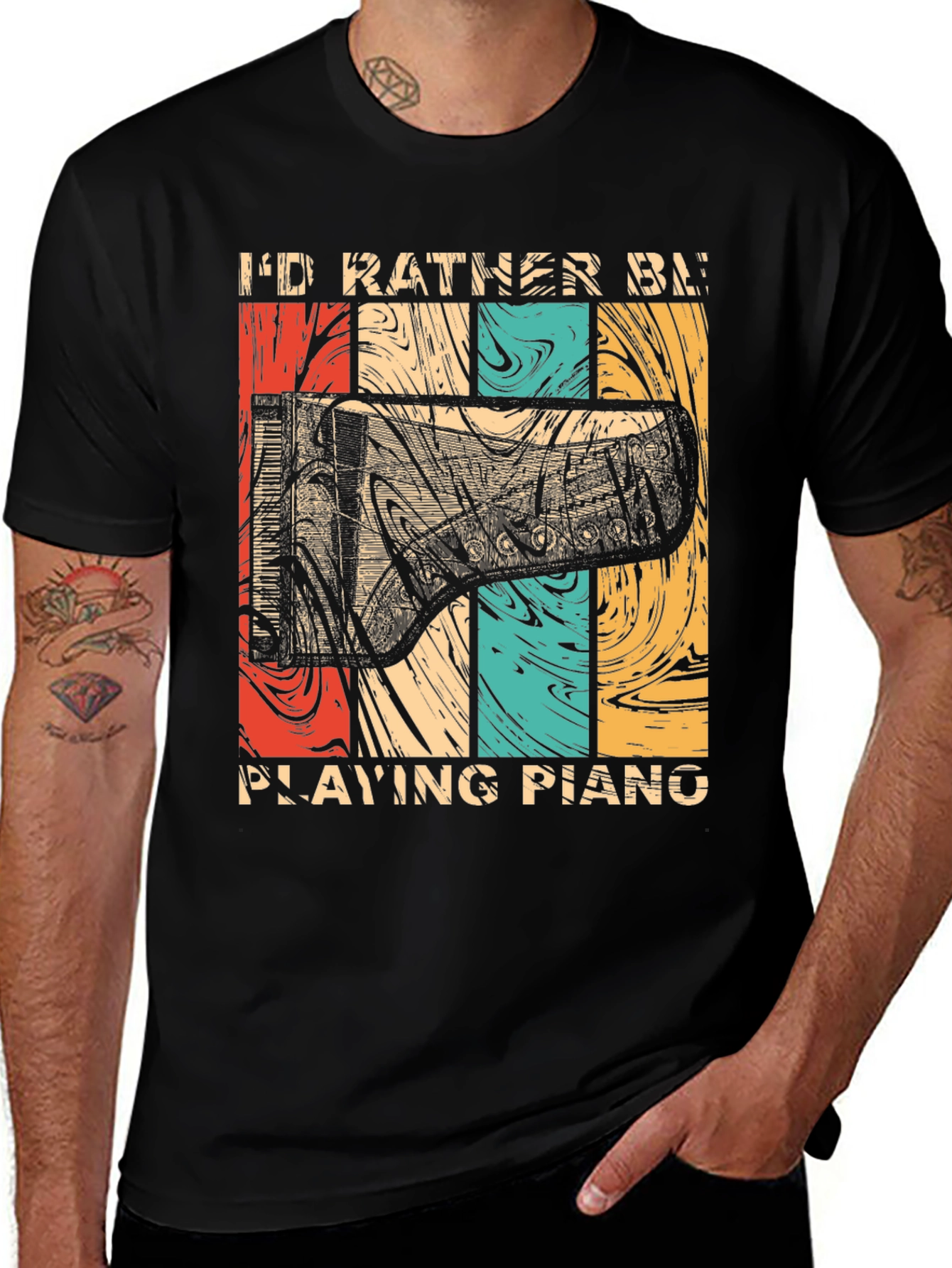 Variant 29 of I'd Rather Be Playing Piano T-Shirt