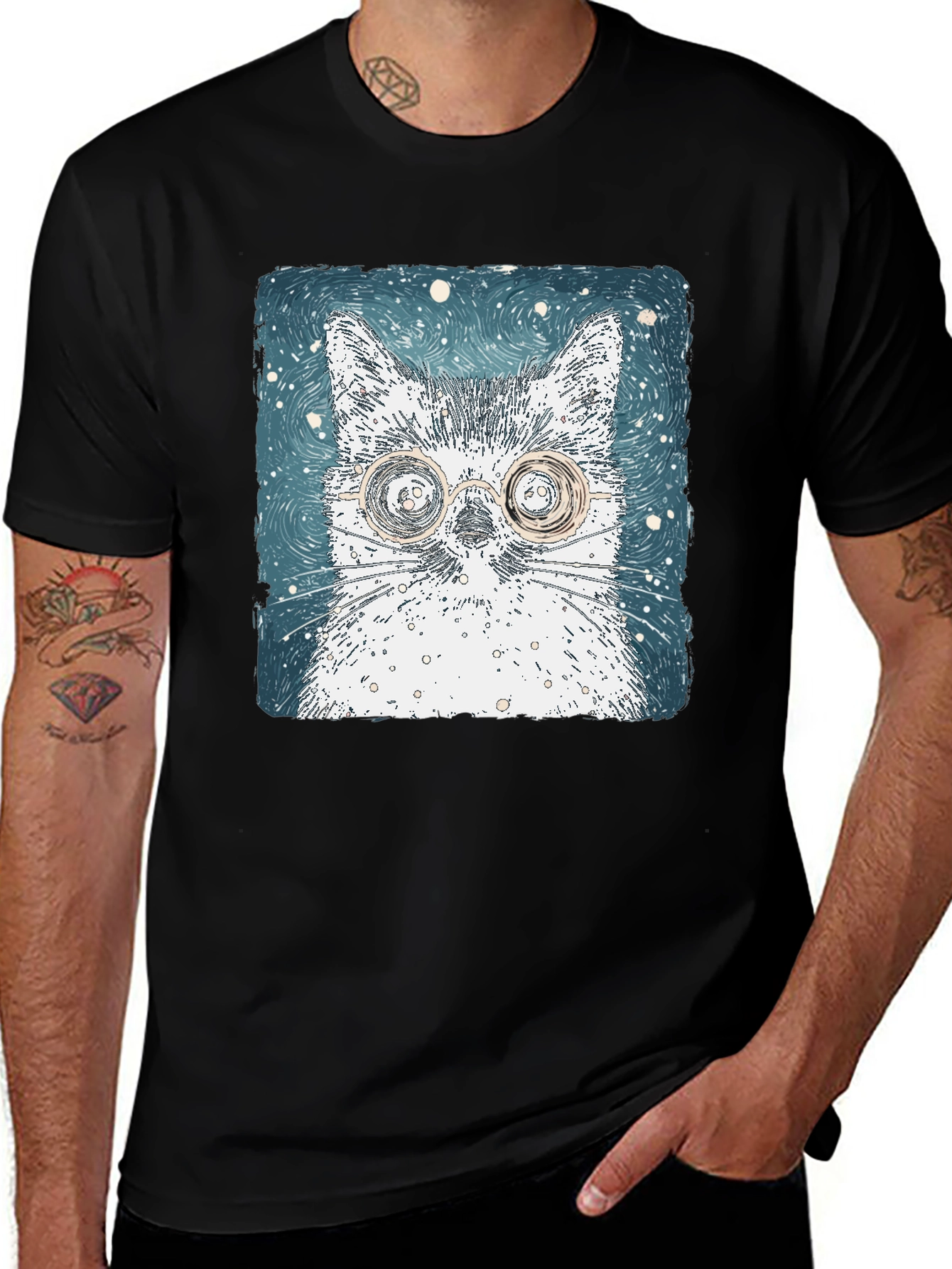 Variant 23 of Cool Cat Glasses Graphic T-Shirt