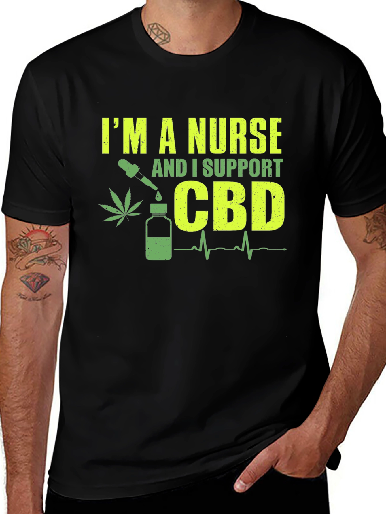 Variant 20 of I'm a Nurse I Support CBD T-Shirt