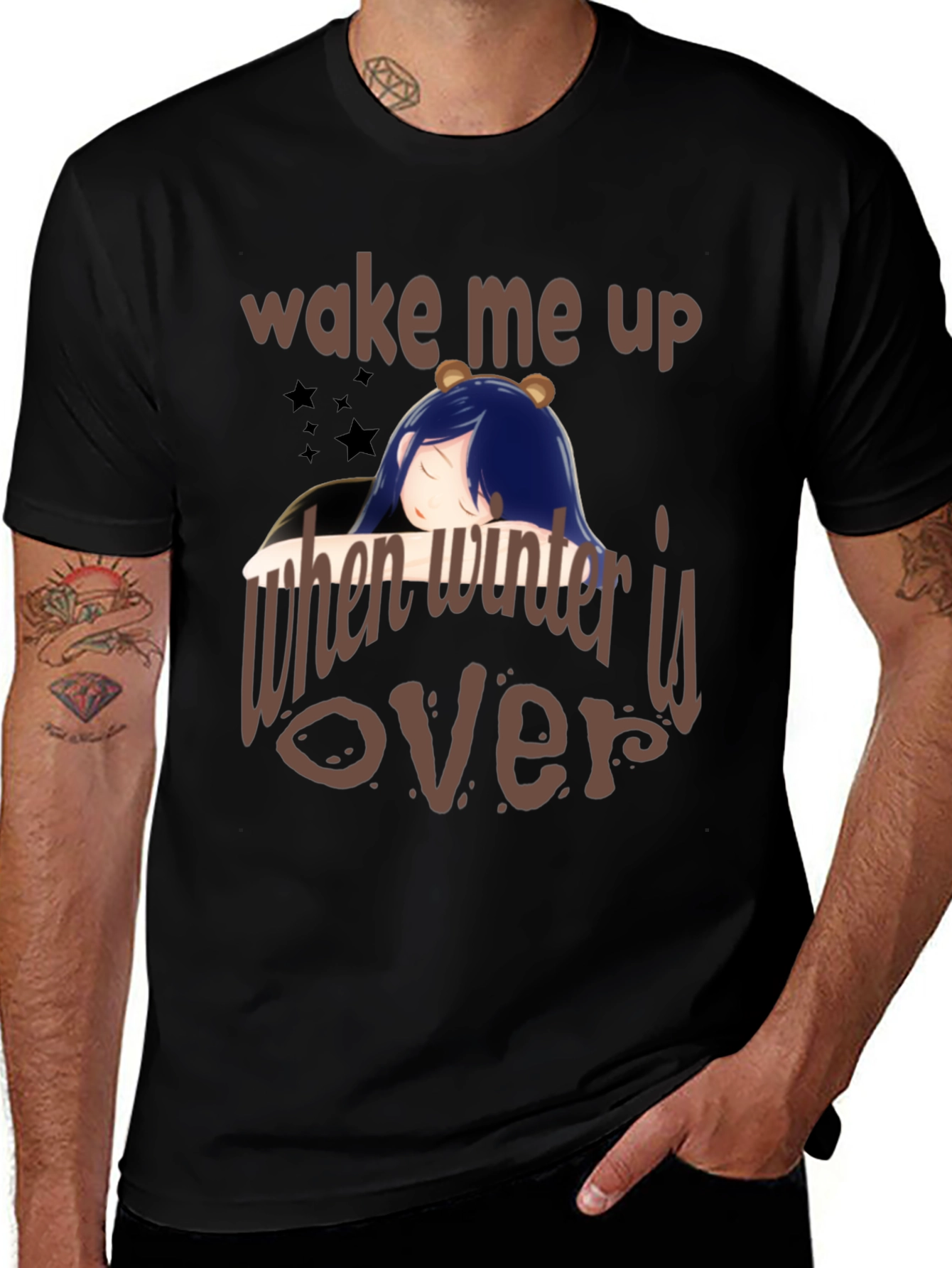 Variant 23 of Wake Me Up When Winter Is Over Black T-Shirt