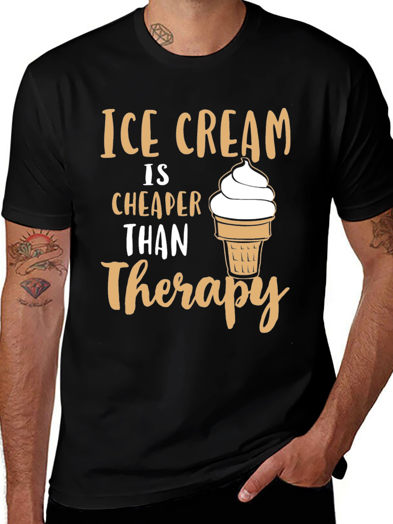 Variant 4 of Ice Cream Therapy T-Shirt - Funny Graphic Tee
