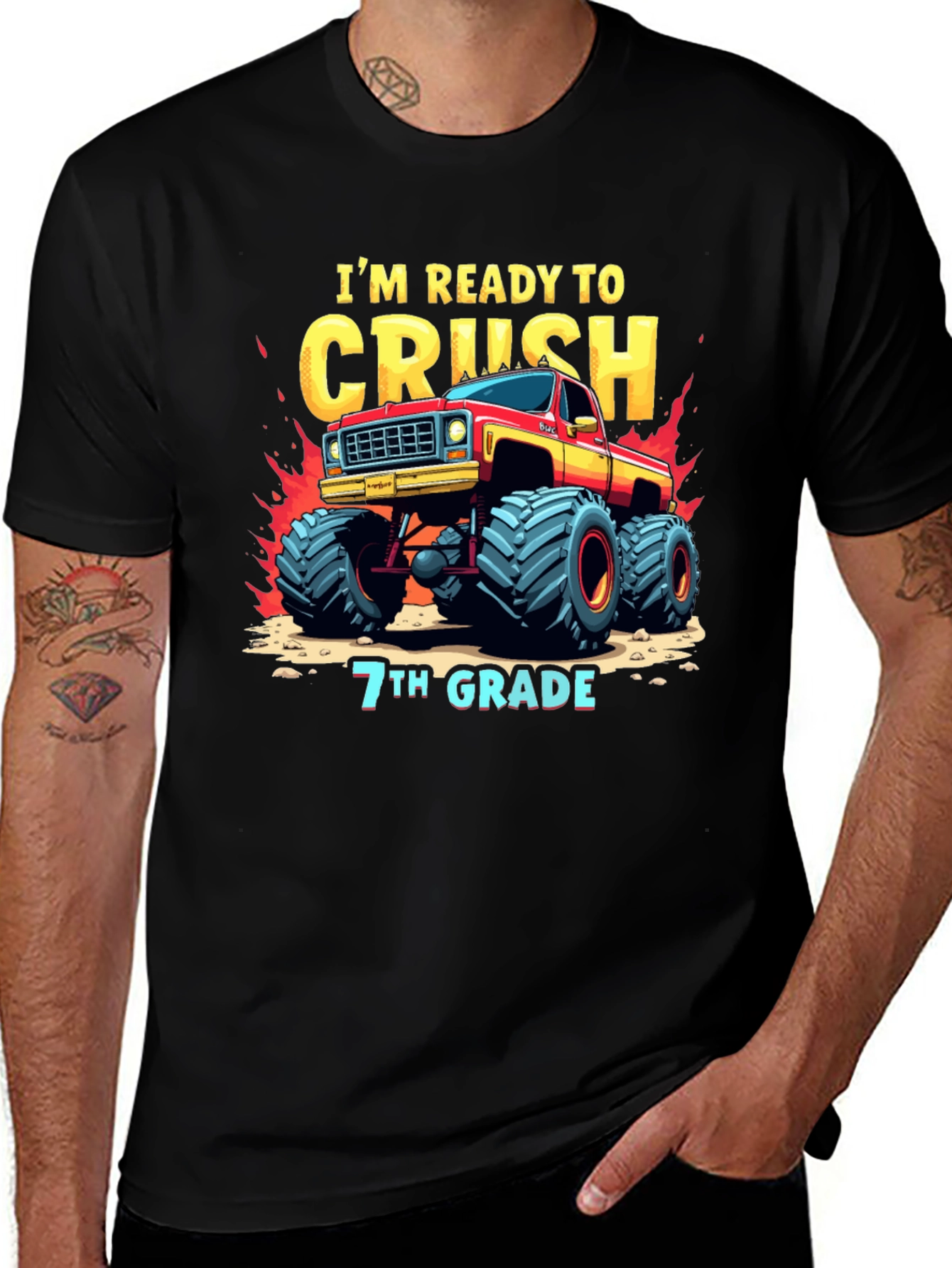 I'm Ready to Crush 7th Grade Monster Truck T-Shirt