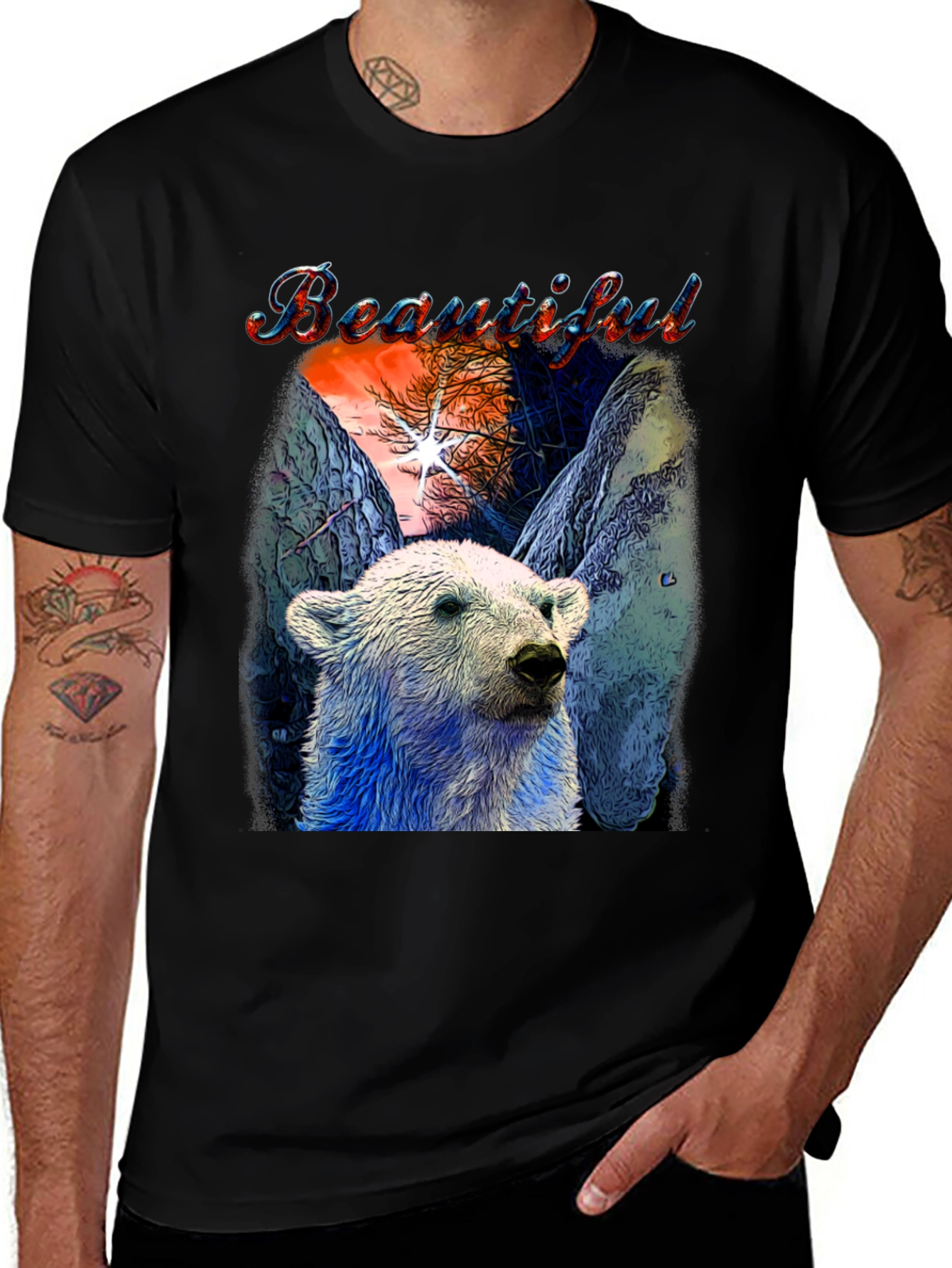 Variant 14 of Beautiful Polar Bear Graphic T-Shirt