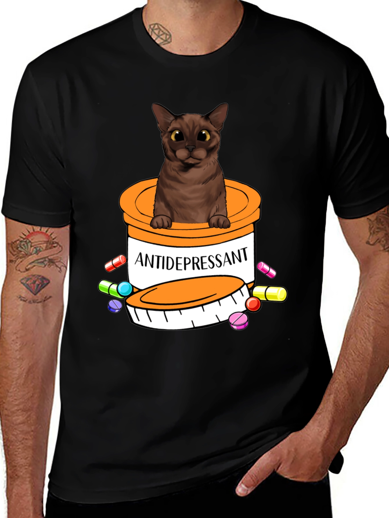 Variant 22 of Antidepressant Cat T-Shirt - Cute & Funny