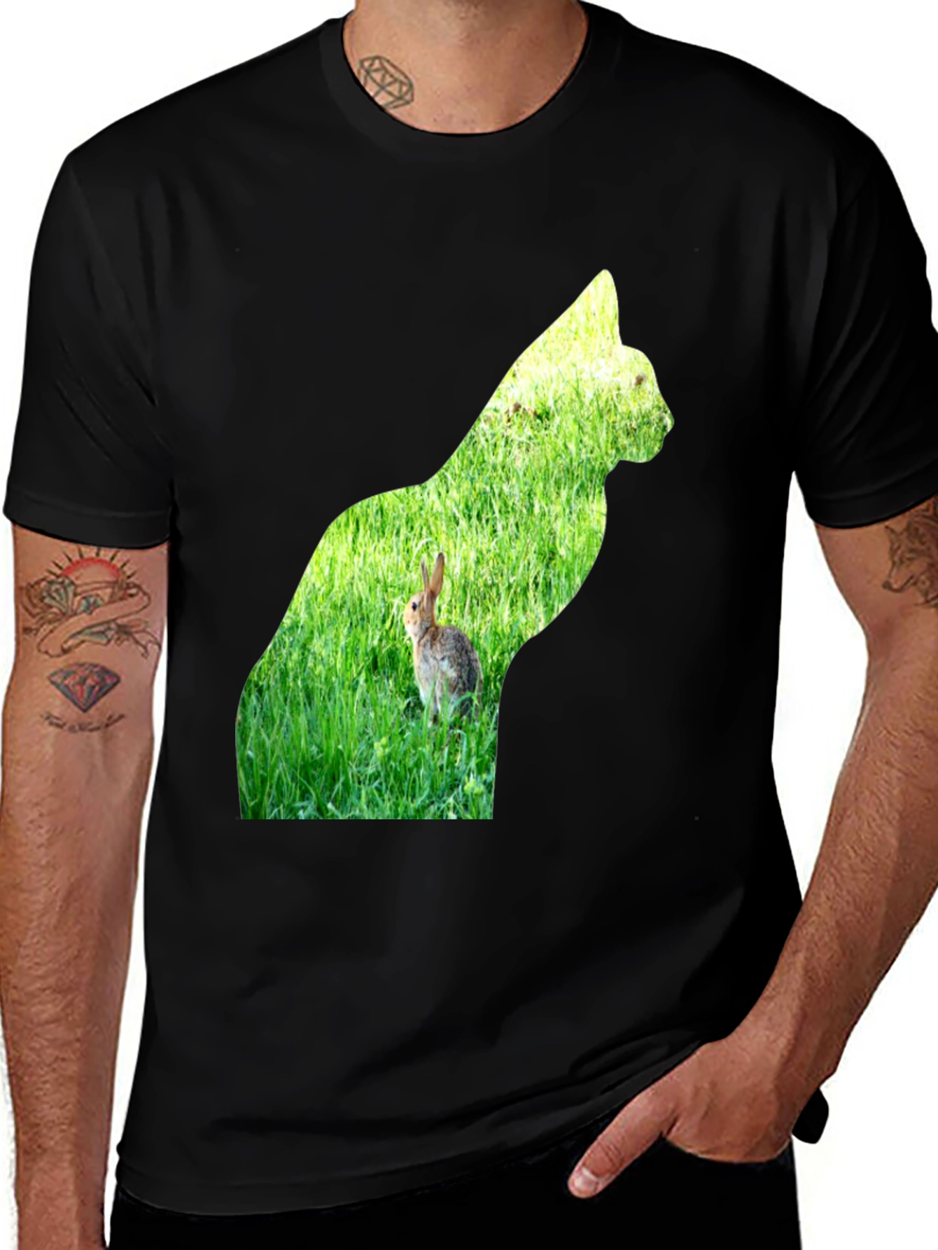 Variant 10 of Cat Silhouette T-Shirt - Nature & Animal Lover Gift