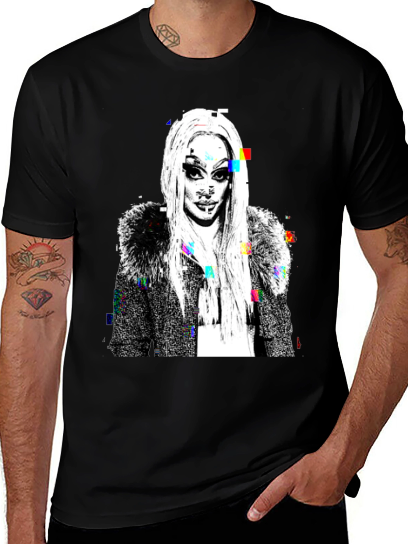 Variant 18 of Glitch Art Drag Queen T-Shirt
