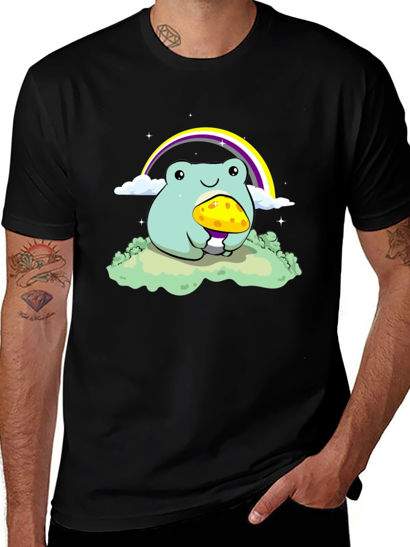 Variant 17 of Cute Frog Rainbow T-Shirt