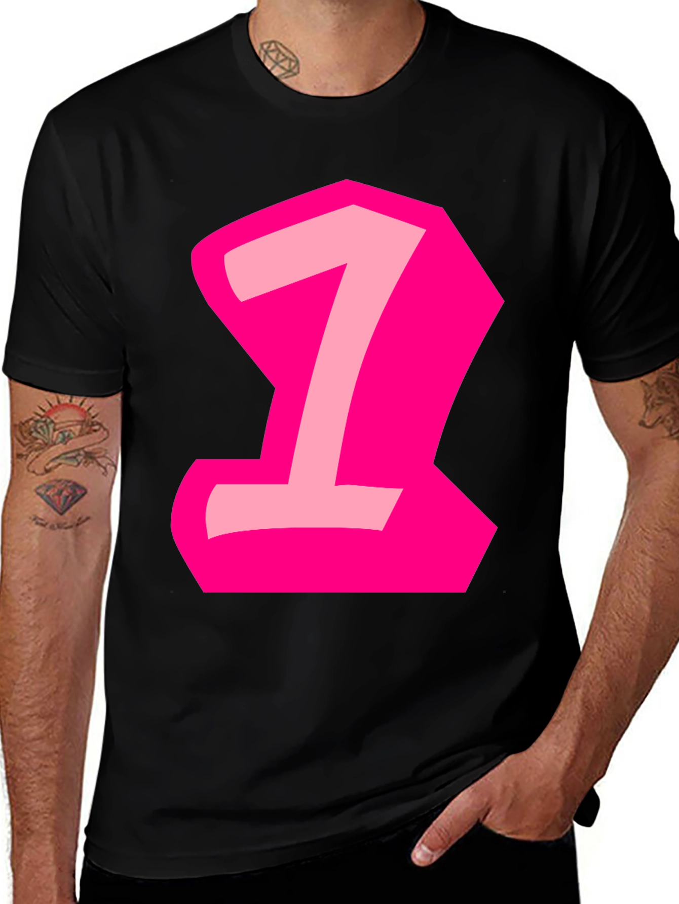 Variant 11 of Number One Graphic Tee - Black Cotton Casual Shirt
