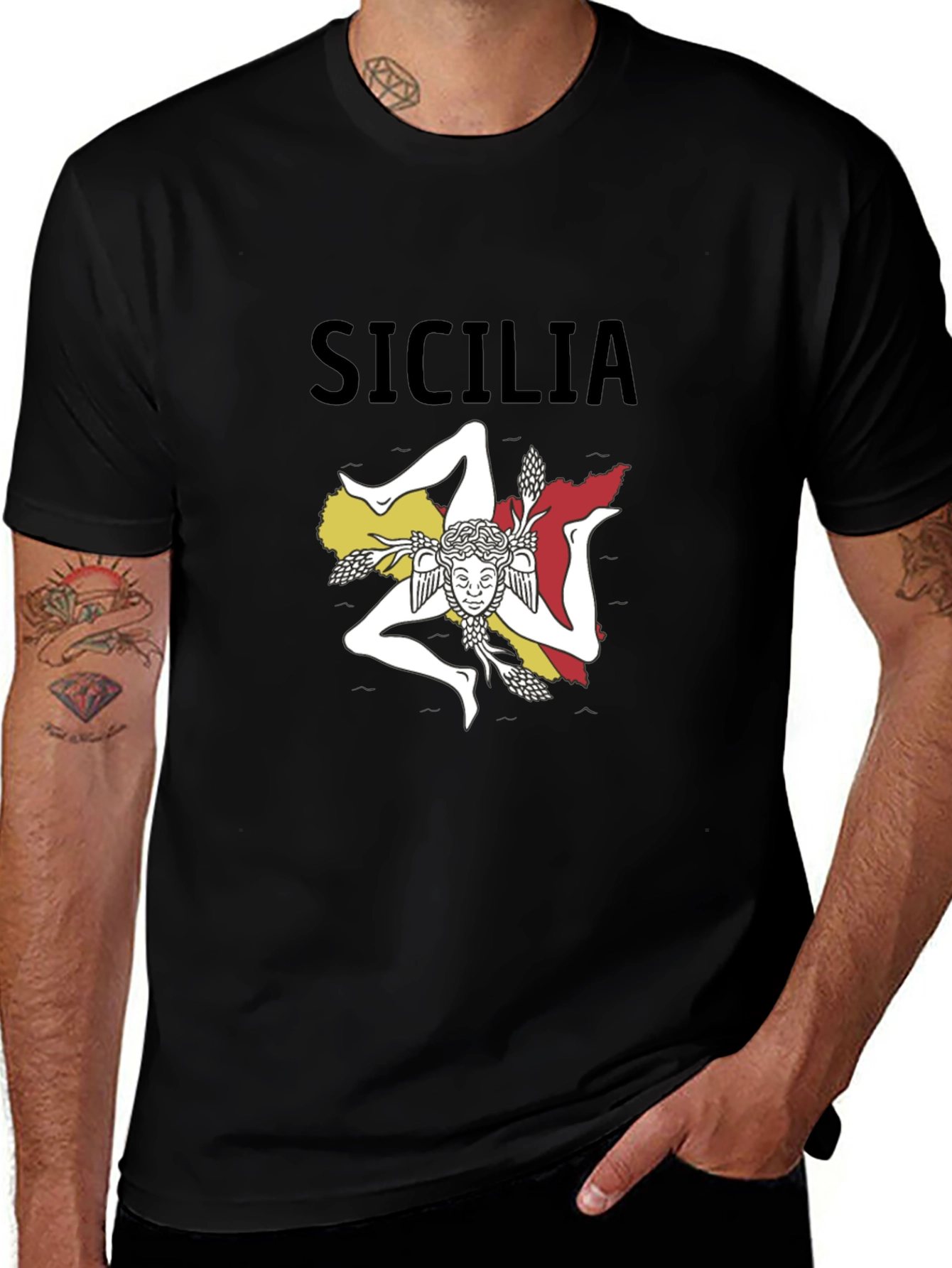 Sicilia T-Shirt: Sicilian Trinacria Design