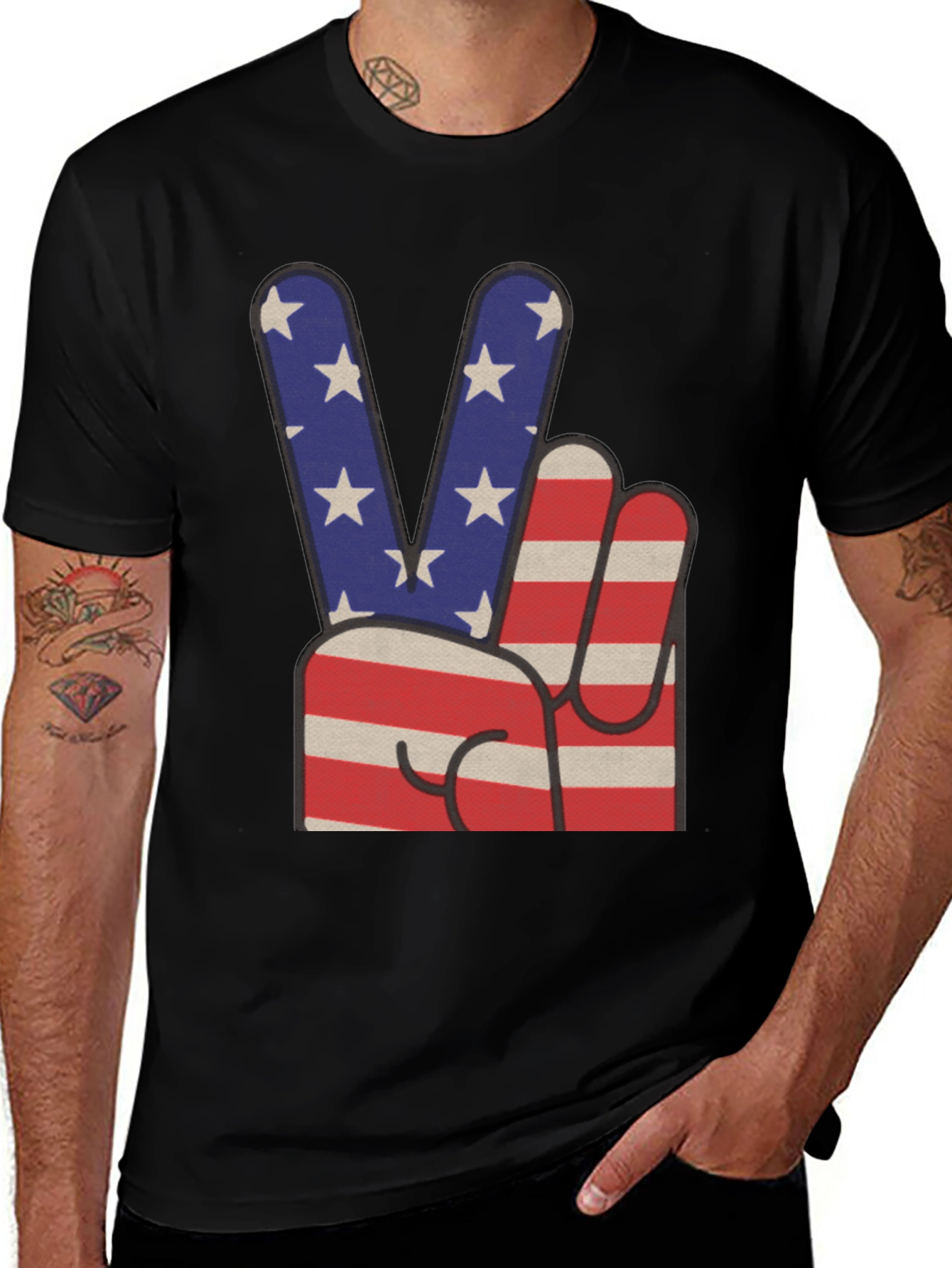 Variant 18 of Patriotic Peace Sign Graphic T-Shirt