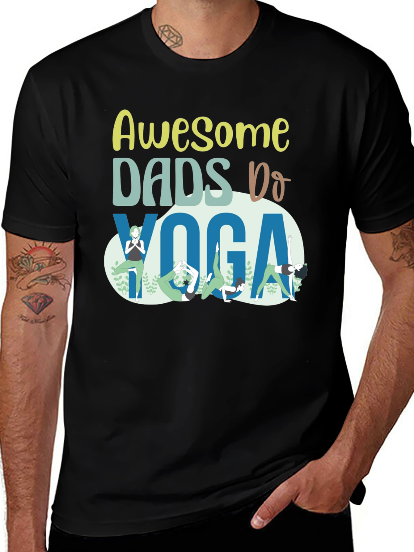 Variant 17 of Awesome Dads Do Yoga Graphic T-Shirt