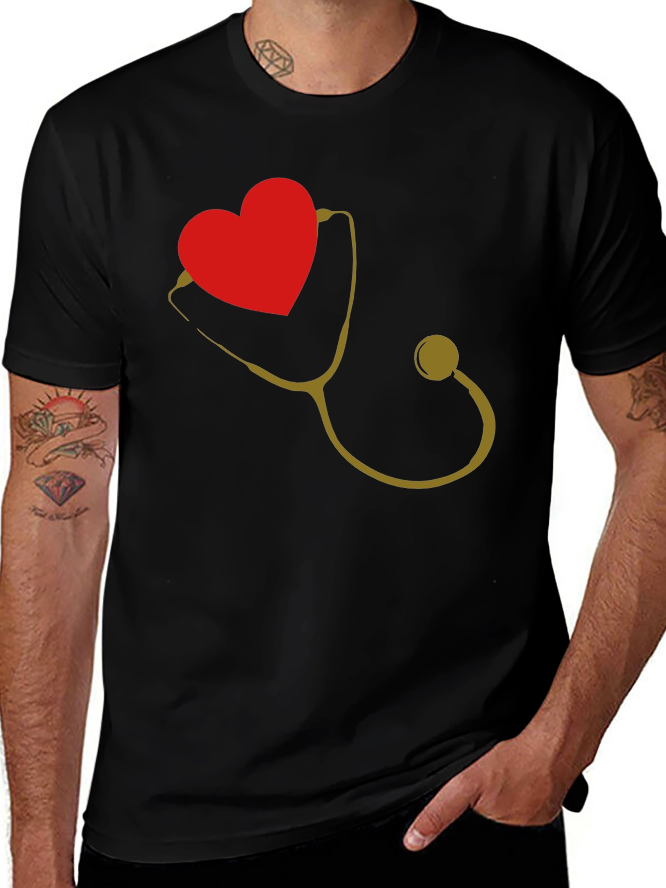 Heartbeat Stethoscope Graphic T-Shirt