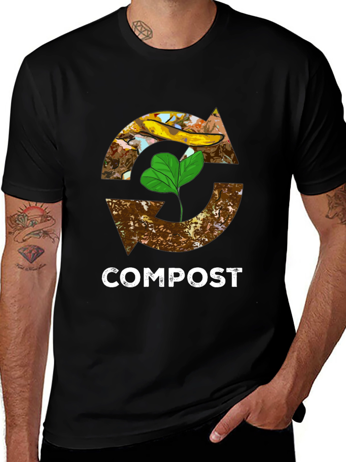 Compost Recycle Graphic T-Shirt - Organic & Eco-Friendly