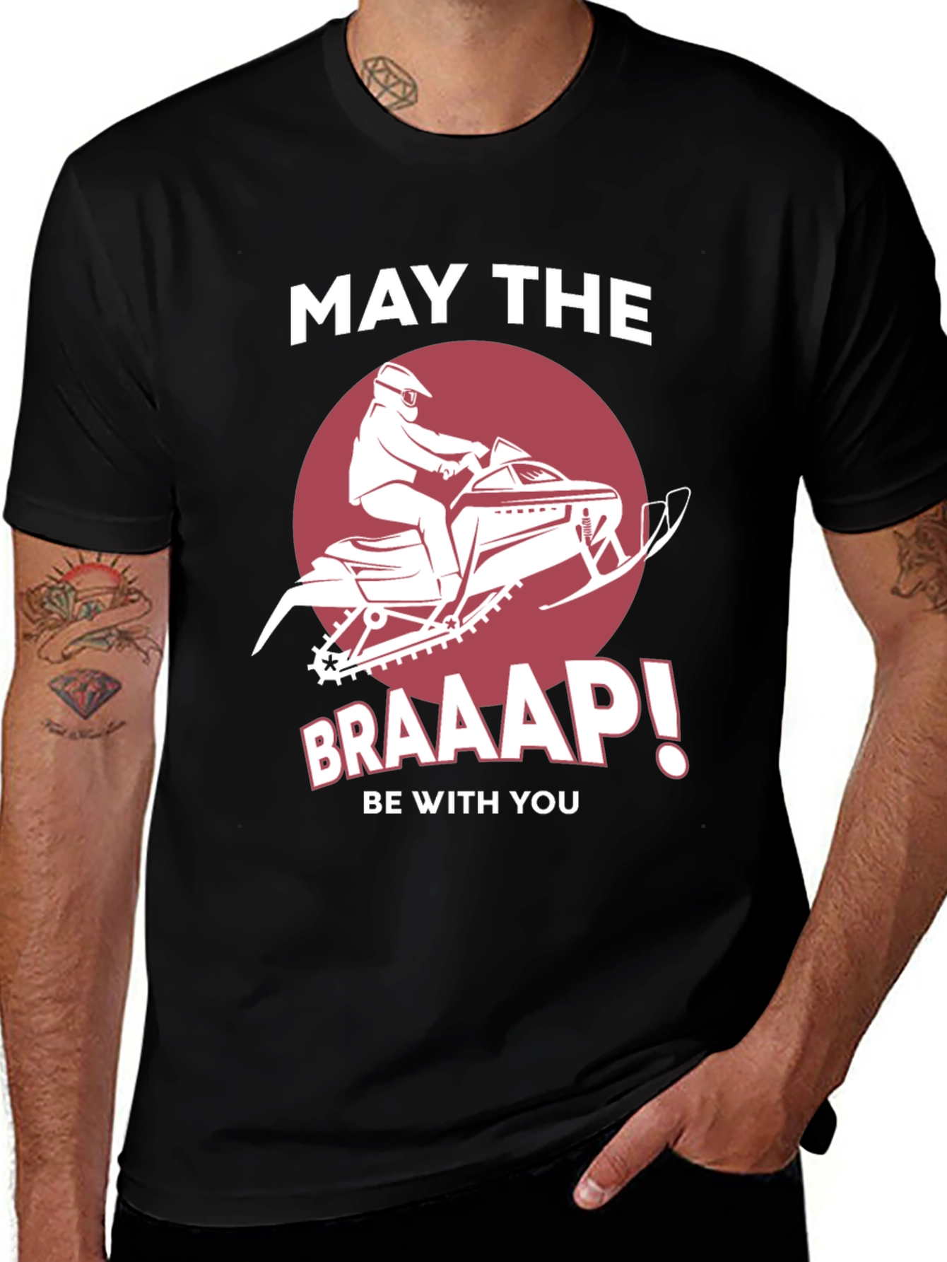 Variant 23 of May The Braaap Be With You Snowmobile T-Shirt
