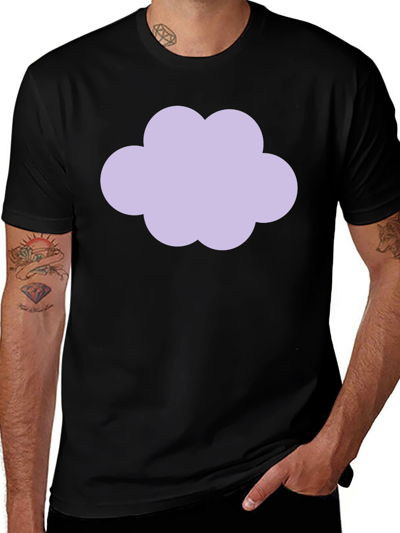 Variant 14 of Cloud Graphic Black T-Shirt - Casual Style