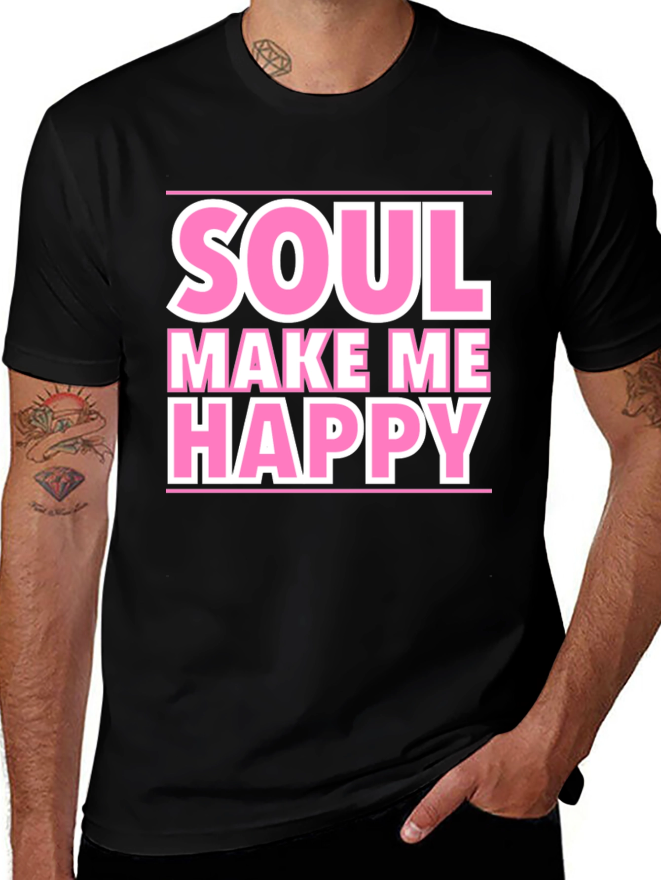Variant 17 of Soul Make Me Happy Graphic Tee - Black