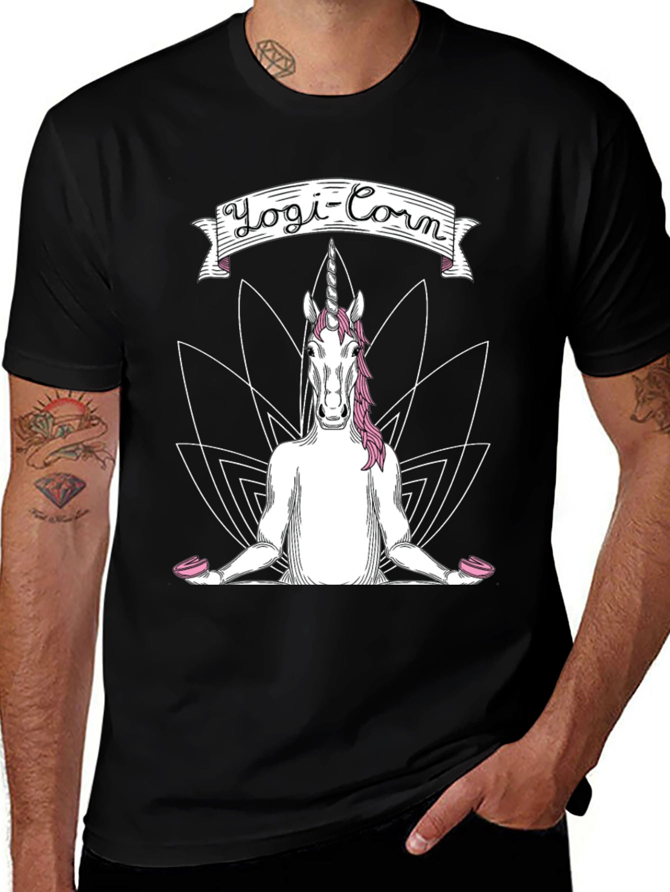 Variant 30 of Yogi-Corn T-Shirt - Meditating Unicorn Graphic Tee