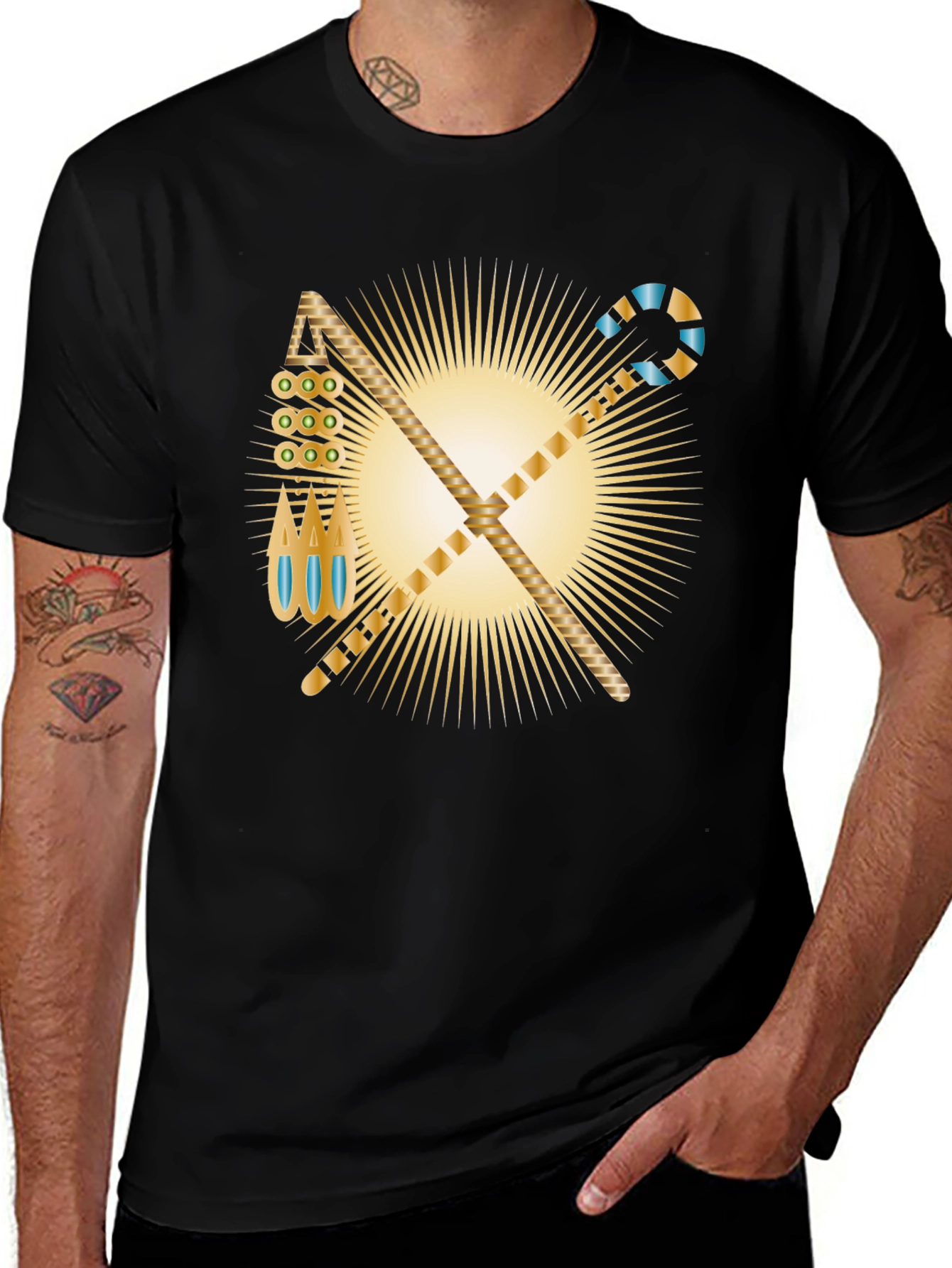 Variant 7 of Egyptian Pharaoh Symbol Black T-Shirt