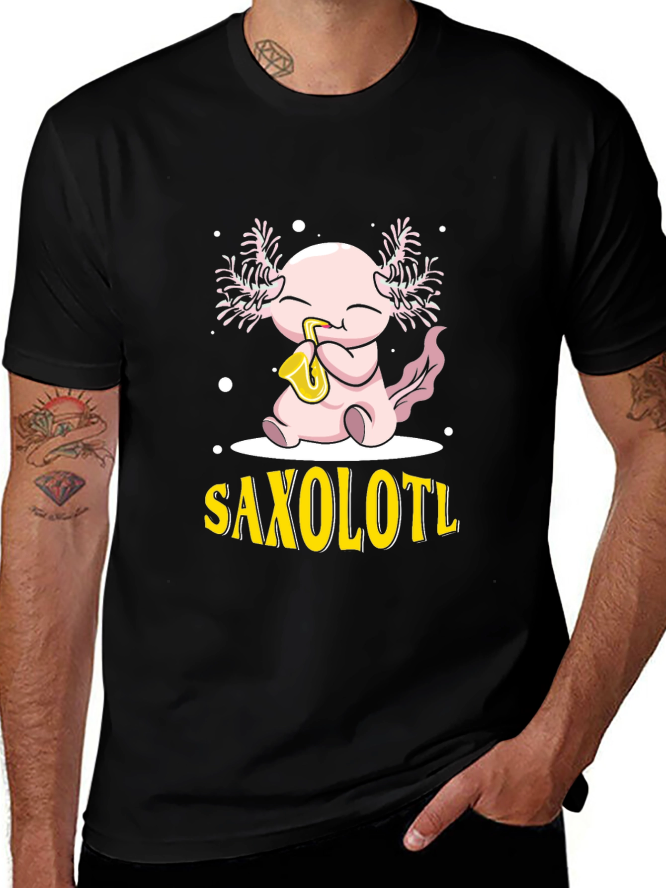 Variant 26 of Saxolotl Axolotl Saxophone T-Shirt 