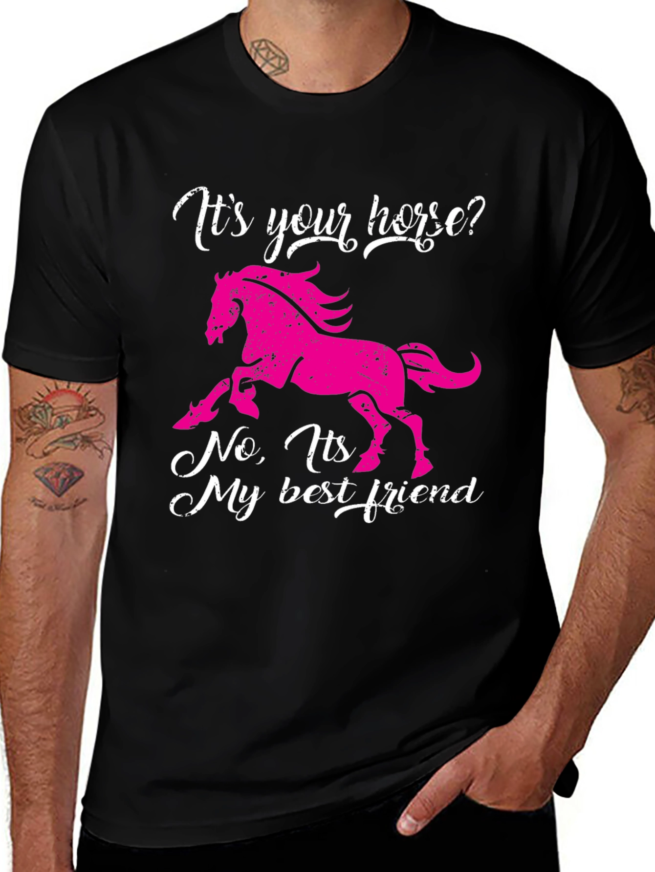 Black Horse Best Friend Graphic Tee - Black main image