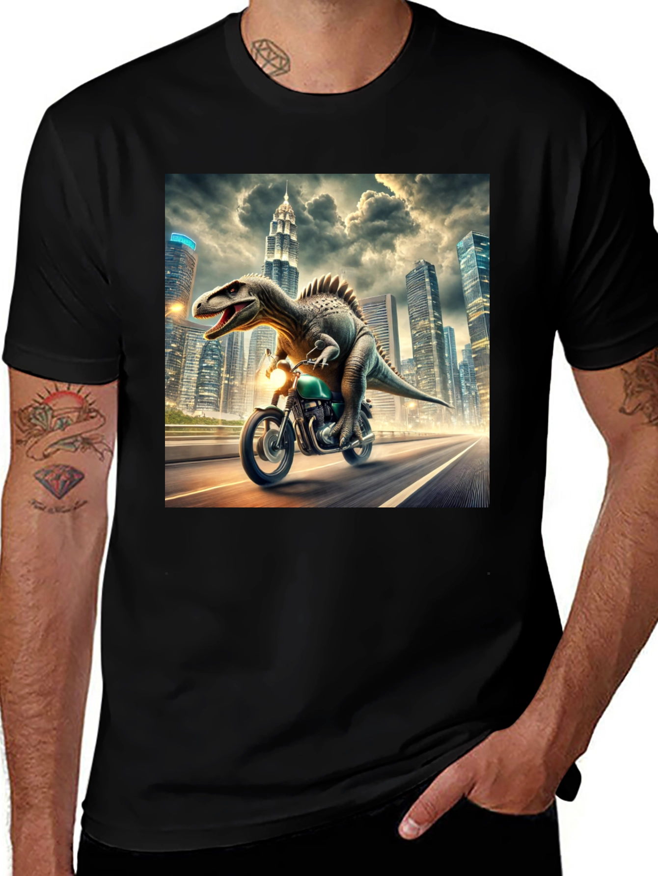 Variant 6 of Dinosaur Motorbike T-Shirt - Urban Adventure