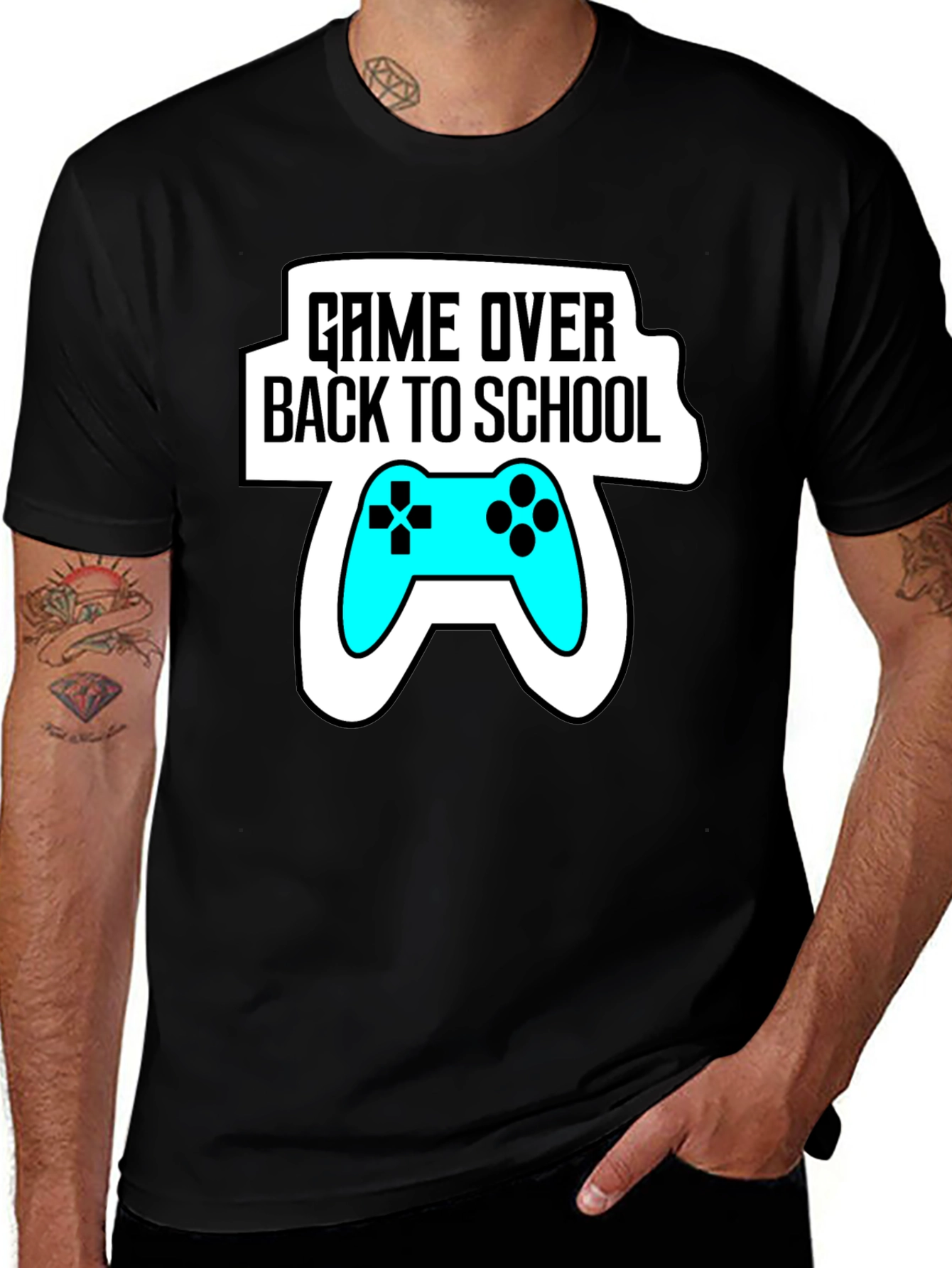 Variant 29 of Game Over Back to School Graphic Tee - Gamer T-Shirt
