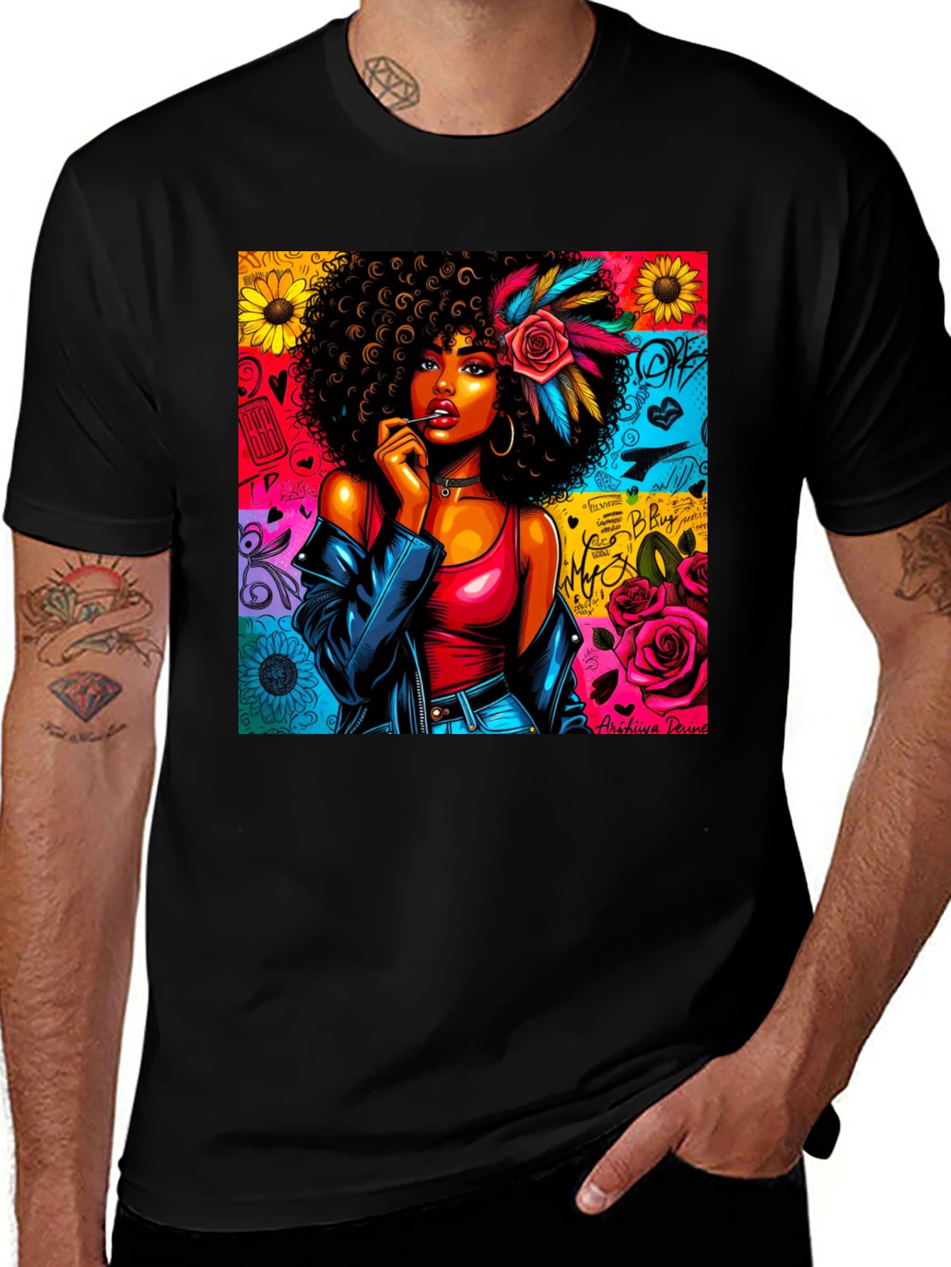 Variant 24 of Graphic Tee: Afro-Punk Style T-Shirt