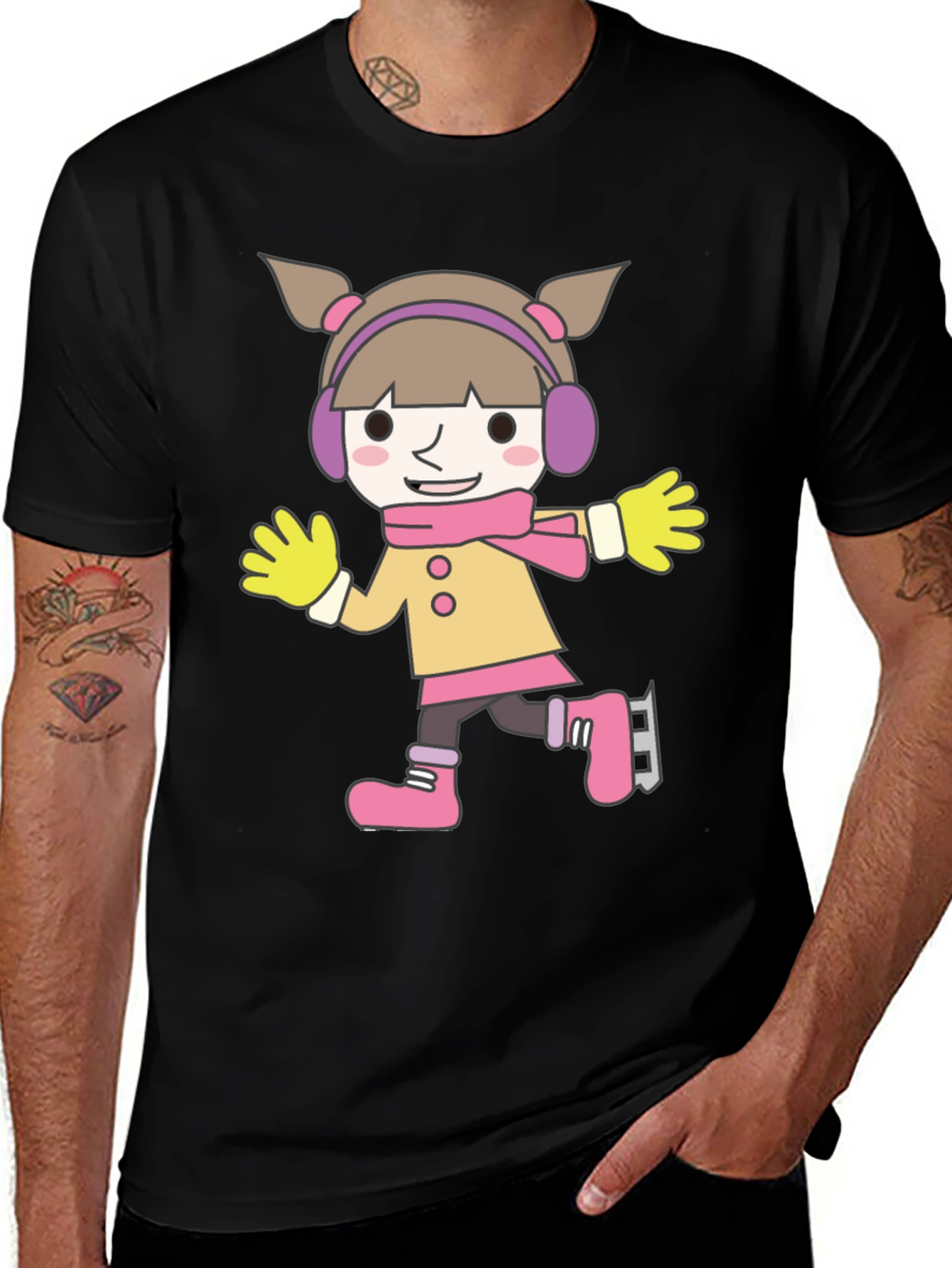 Variant 5 of Cute Cartoon Skater Graphic T-Shirt
